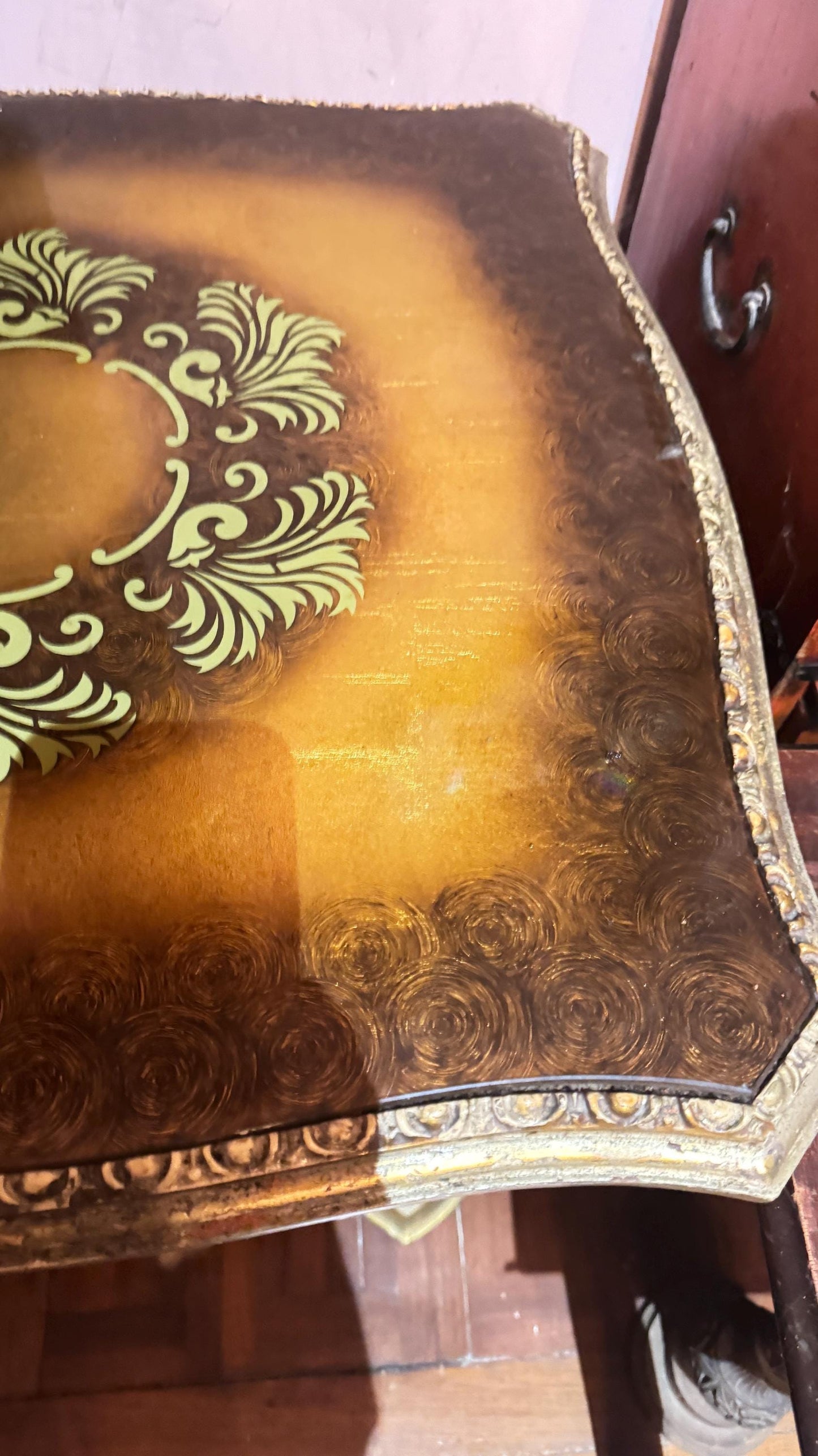 vintage gold end table rococo style LOCAL pick up only NYC