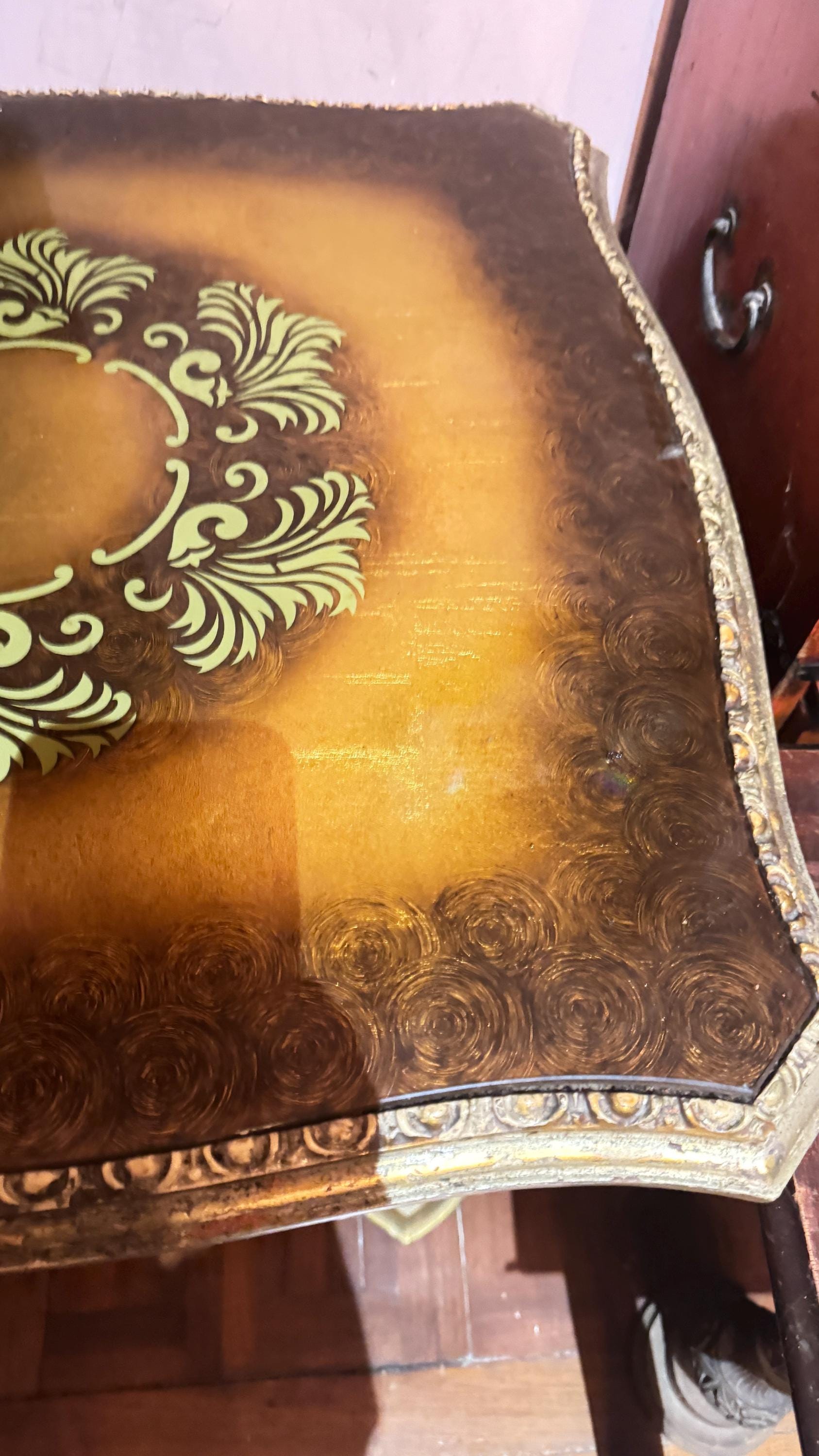 vintage gold end table rococo style LOCAL pick up only NYC