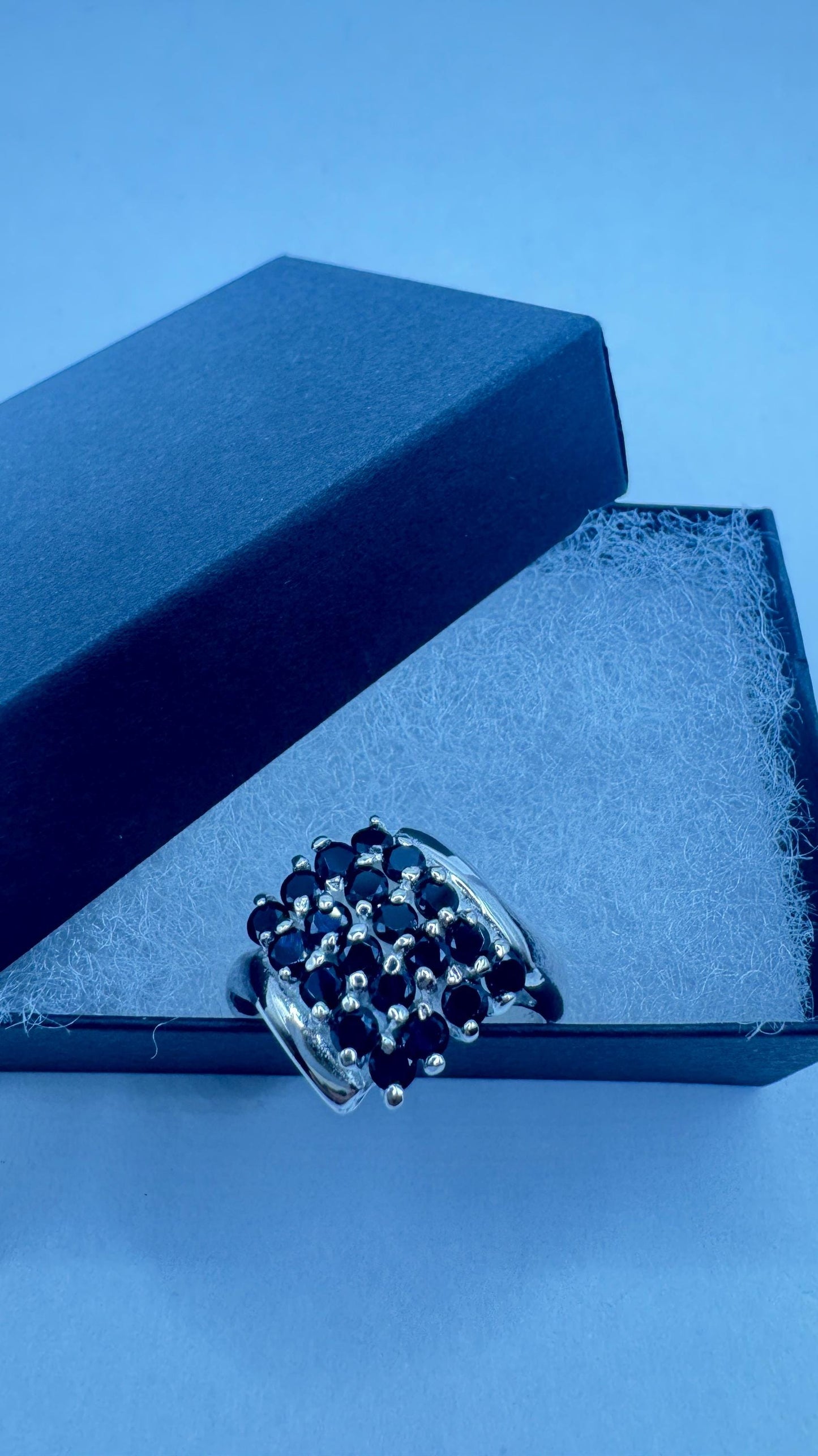 Vintage Blue sapphire 925 Sterling Silver Ring