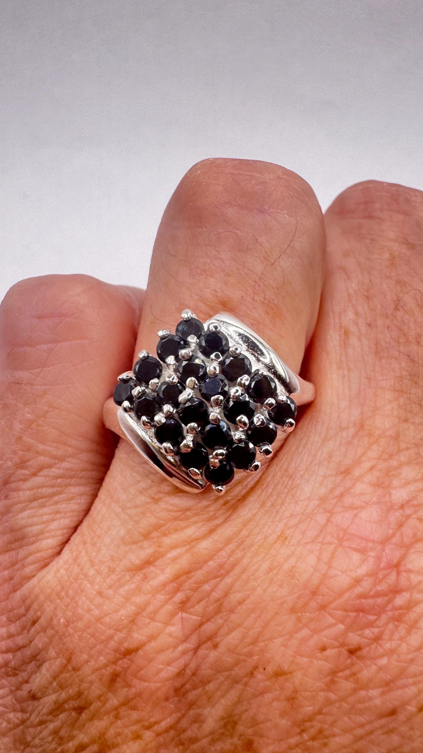 Vintage Blue sapphire 925 Sterling Silver Ring