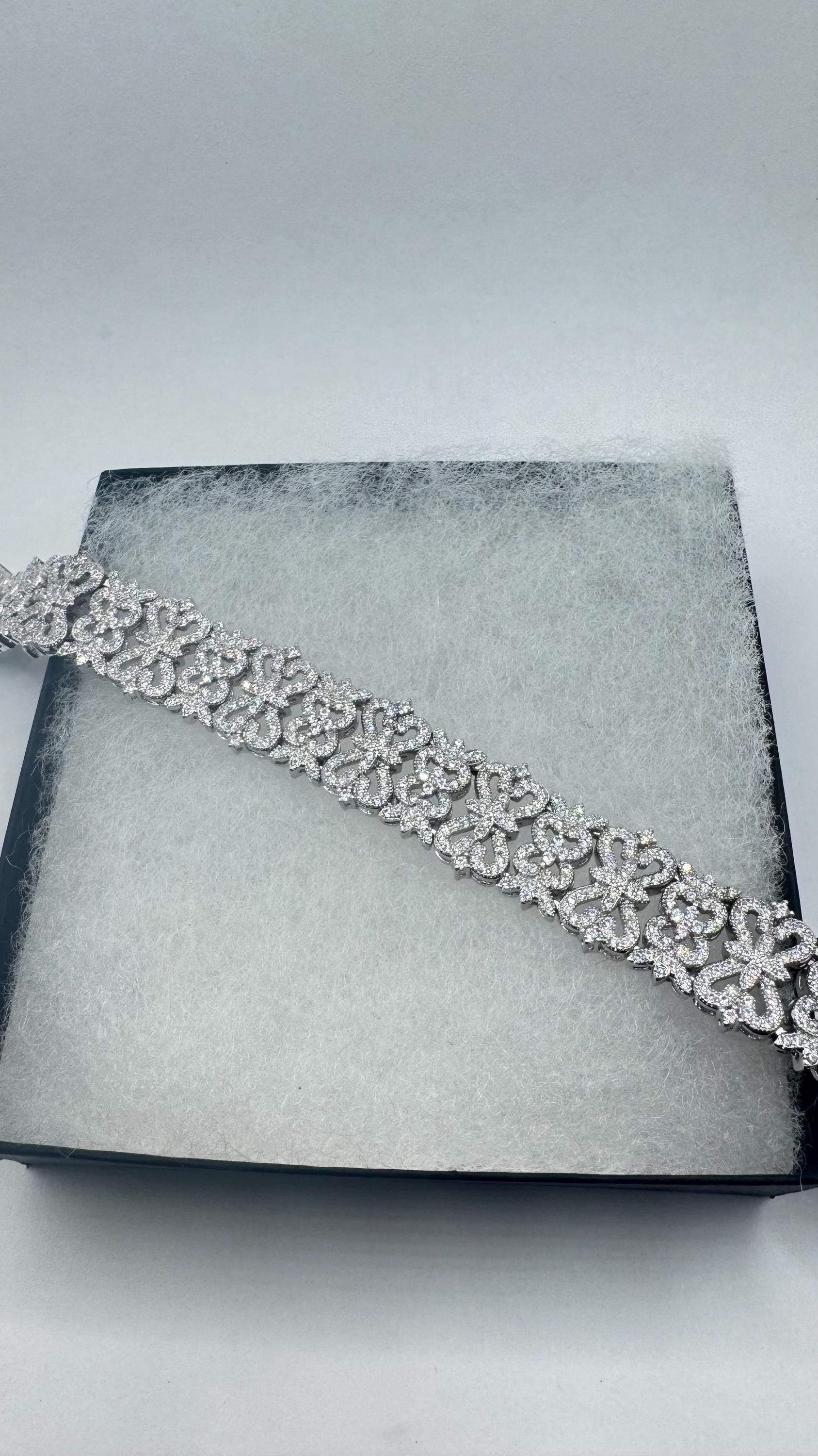 Vintage Crystal Silver Bronze Bracelet