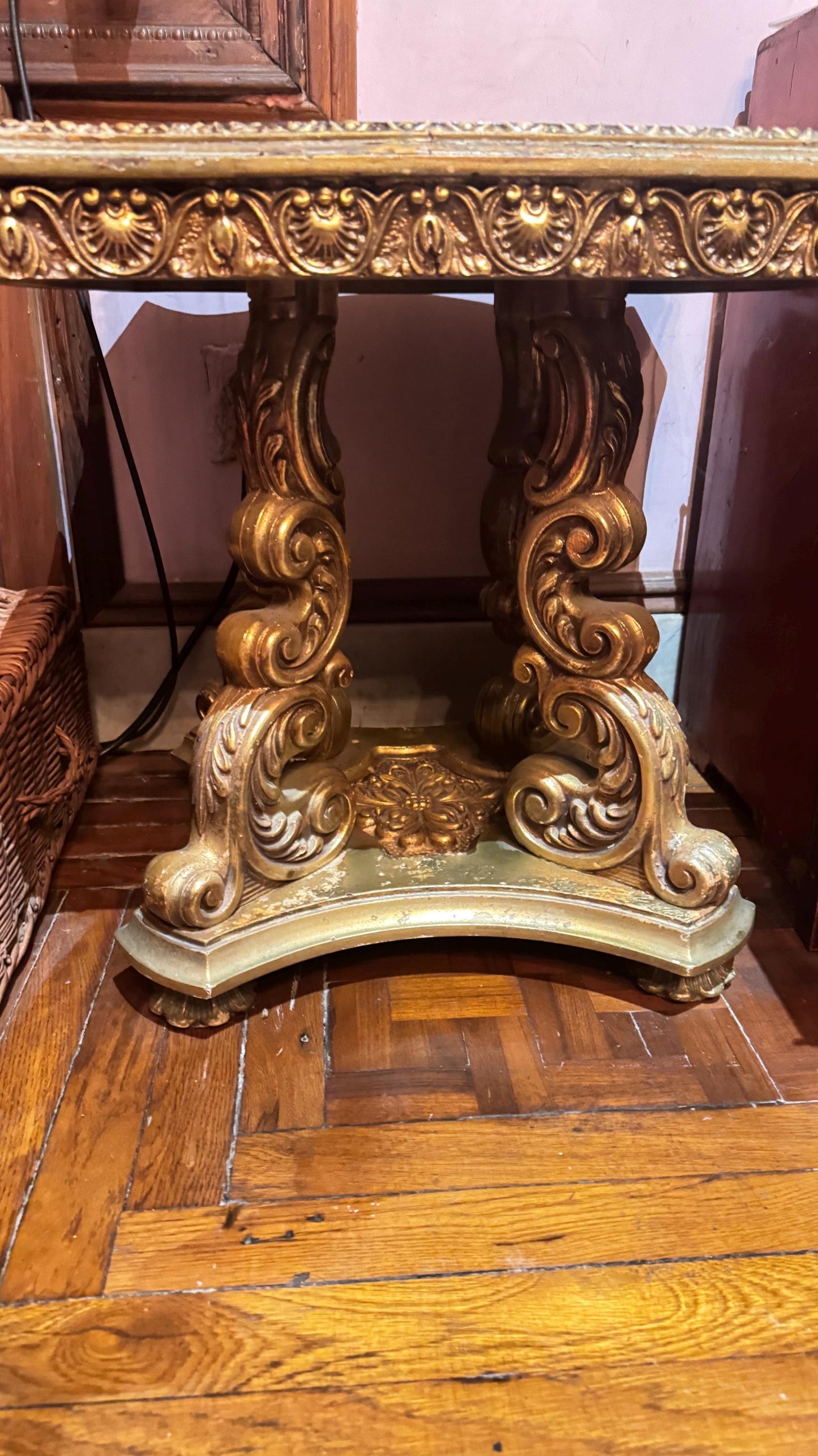 vintage gold end table rococo style LOCAL pick up only NYC