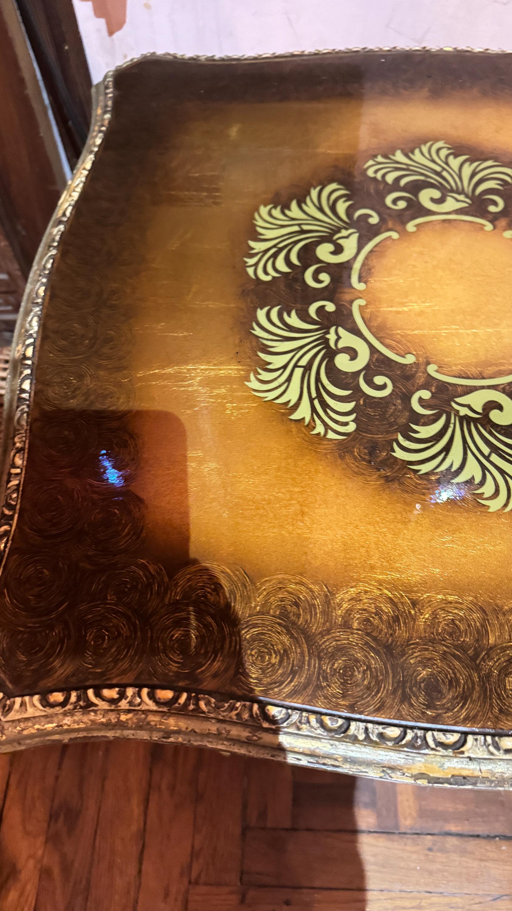 vintage gold end table rococo style LOCAL pick up only NYC