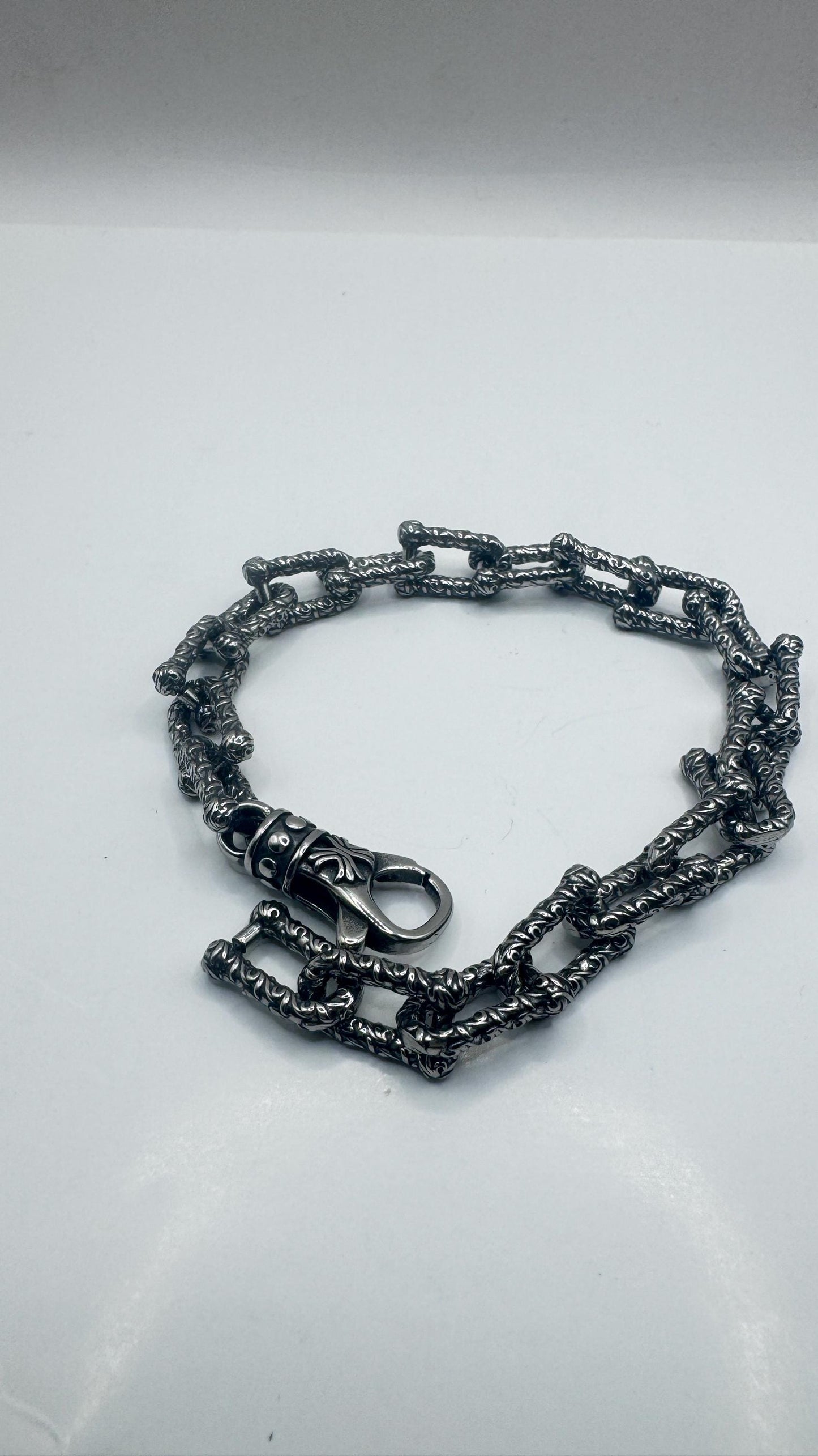 Vintage Style Unisex Men Gothic Silver Stainless Steel Bracelet