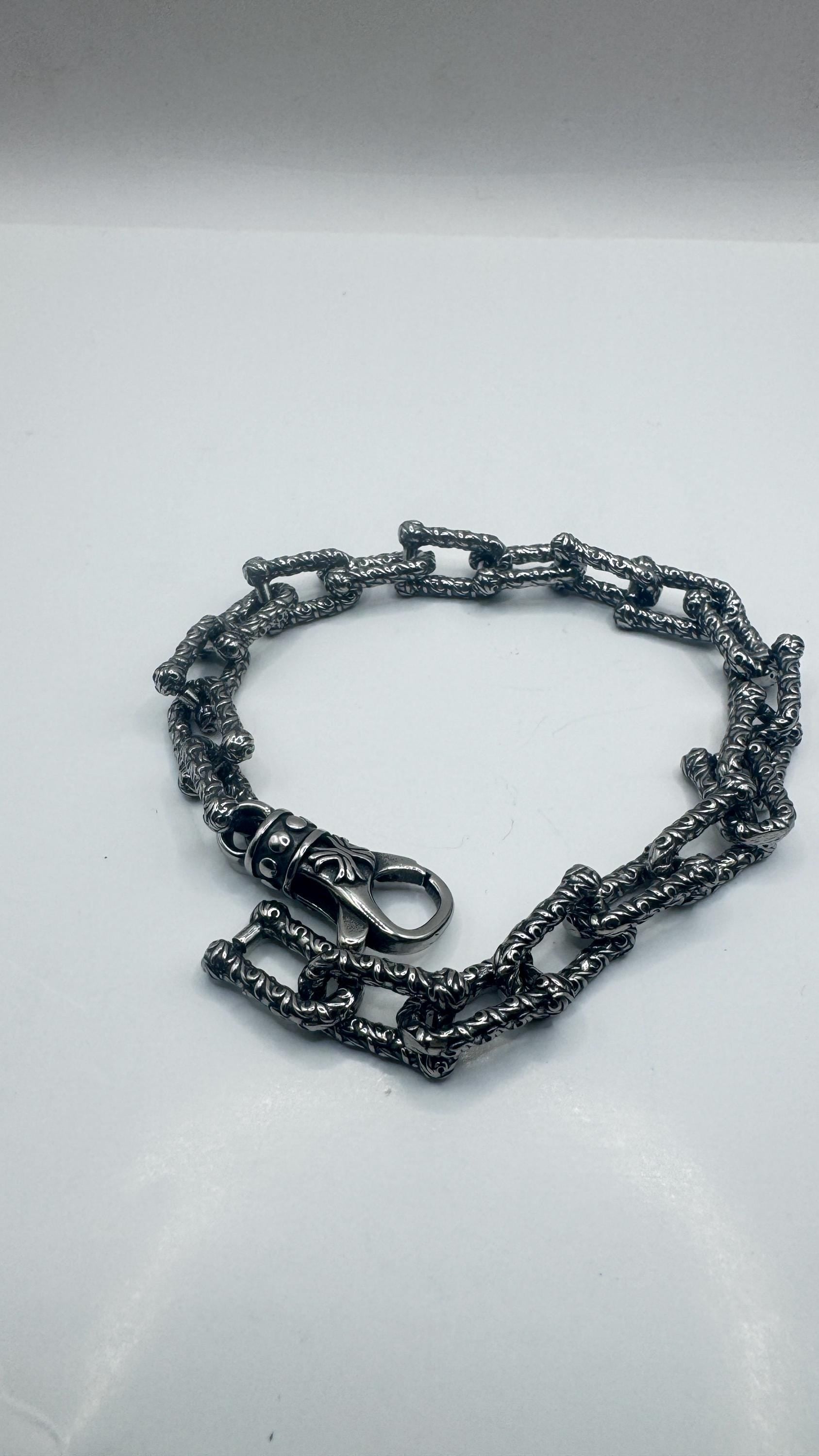 Vintage Style Unisex Men Gothic Silver Stainless Steel Bracelet