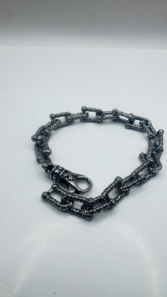 Vintage Style Unisex Men Gothic Silver Stainless Steel Bracelet