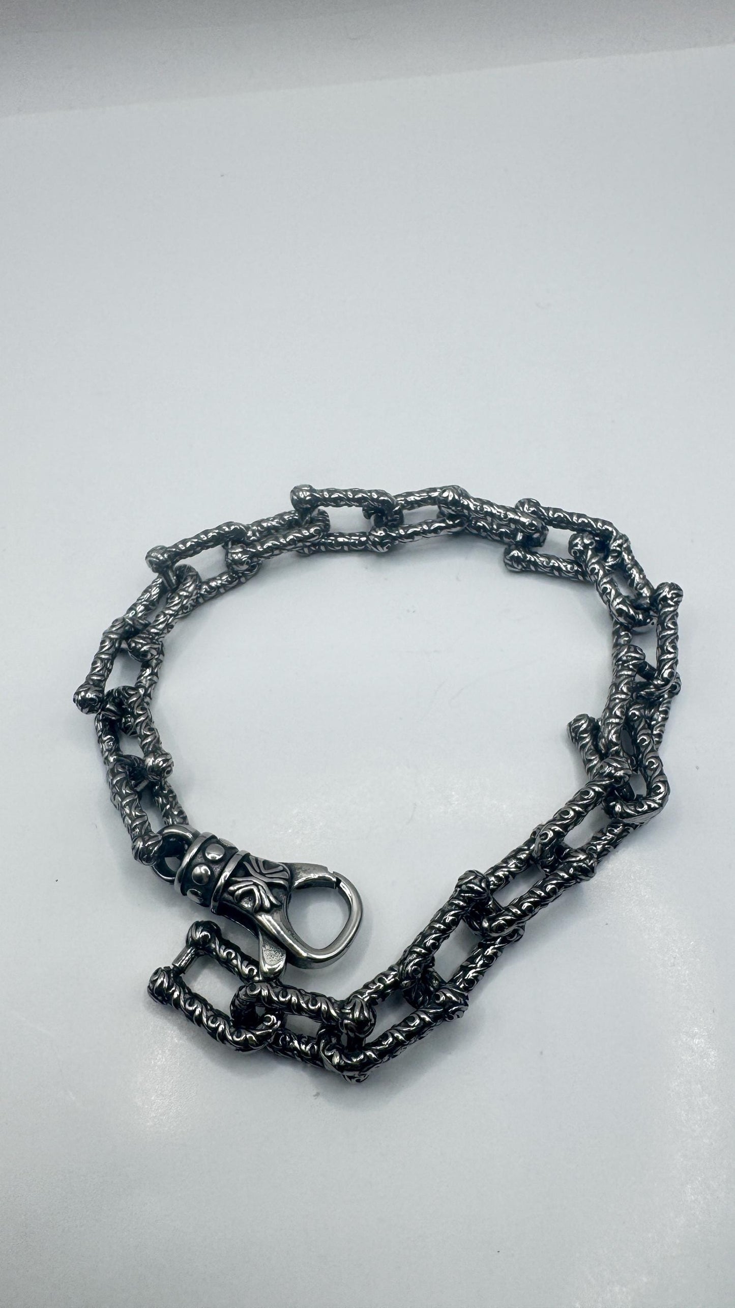 Vintage Style Unisex Men Gothic Silver Stainless Steel Bracelet