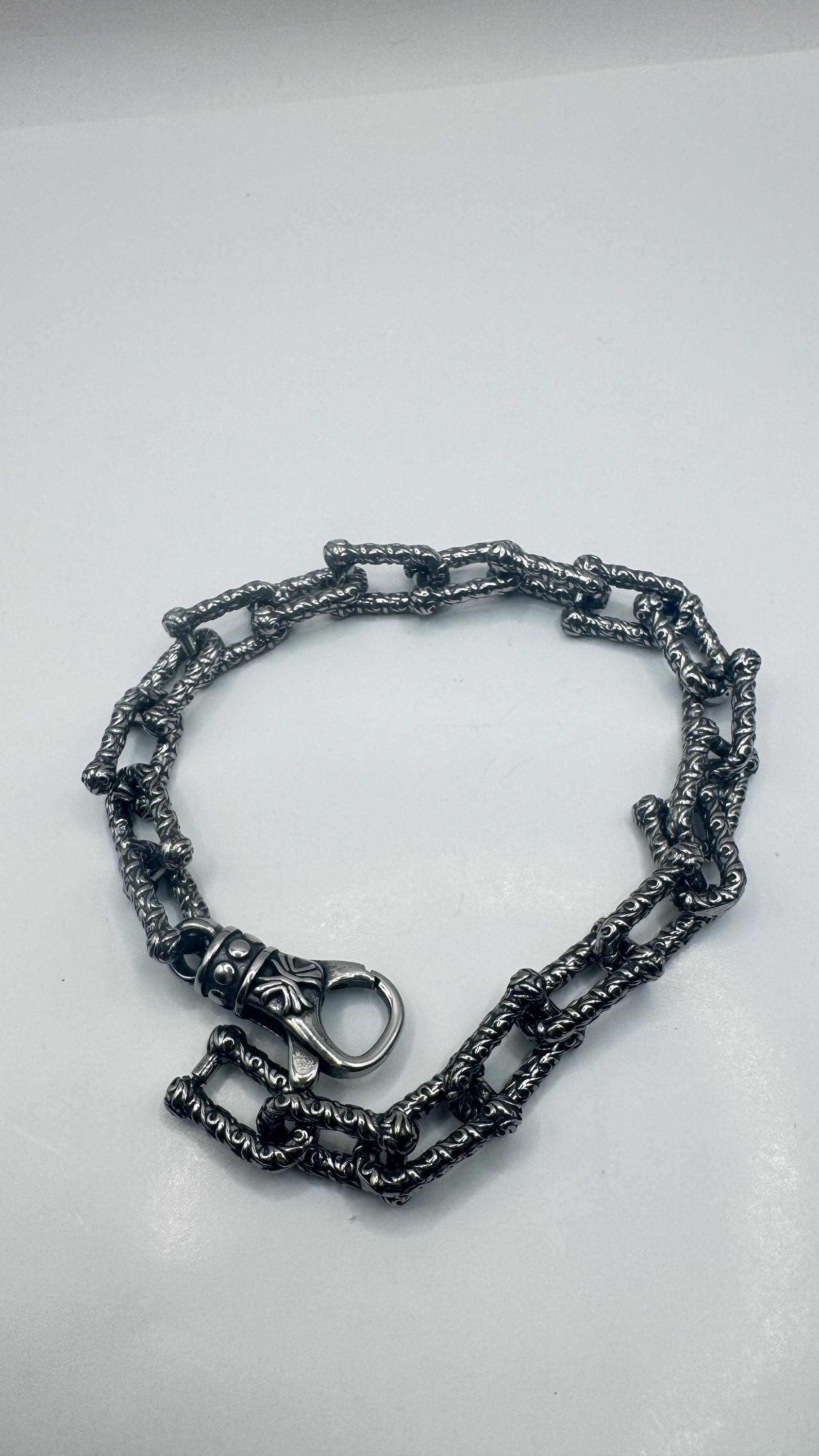 Vintage Style Unisex Men Gothic Silver Stainless Steel Bracelet