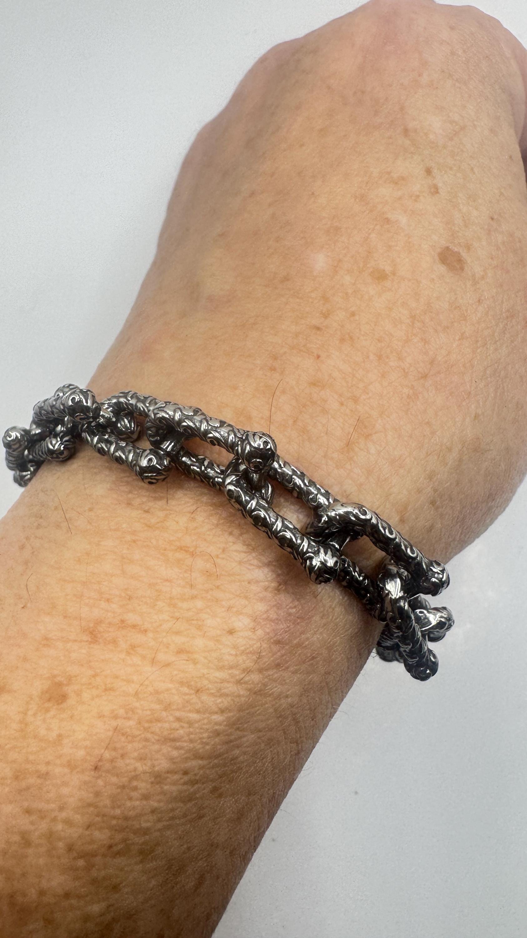 Vintage Style Unisex Men Gothic Silver Stainless Steel Bracelet