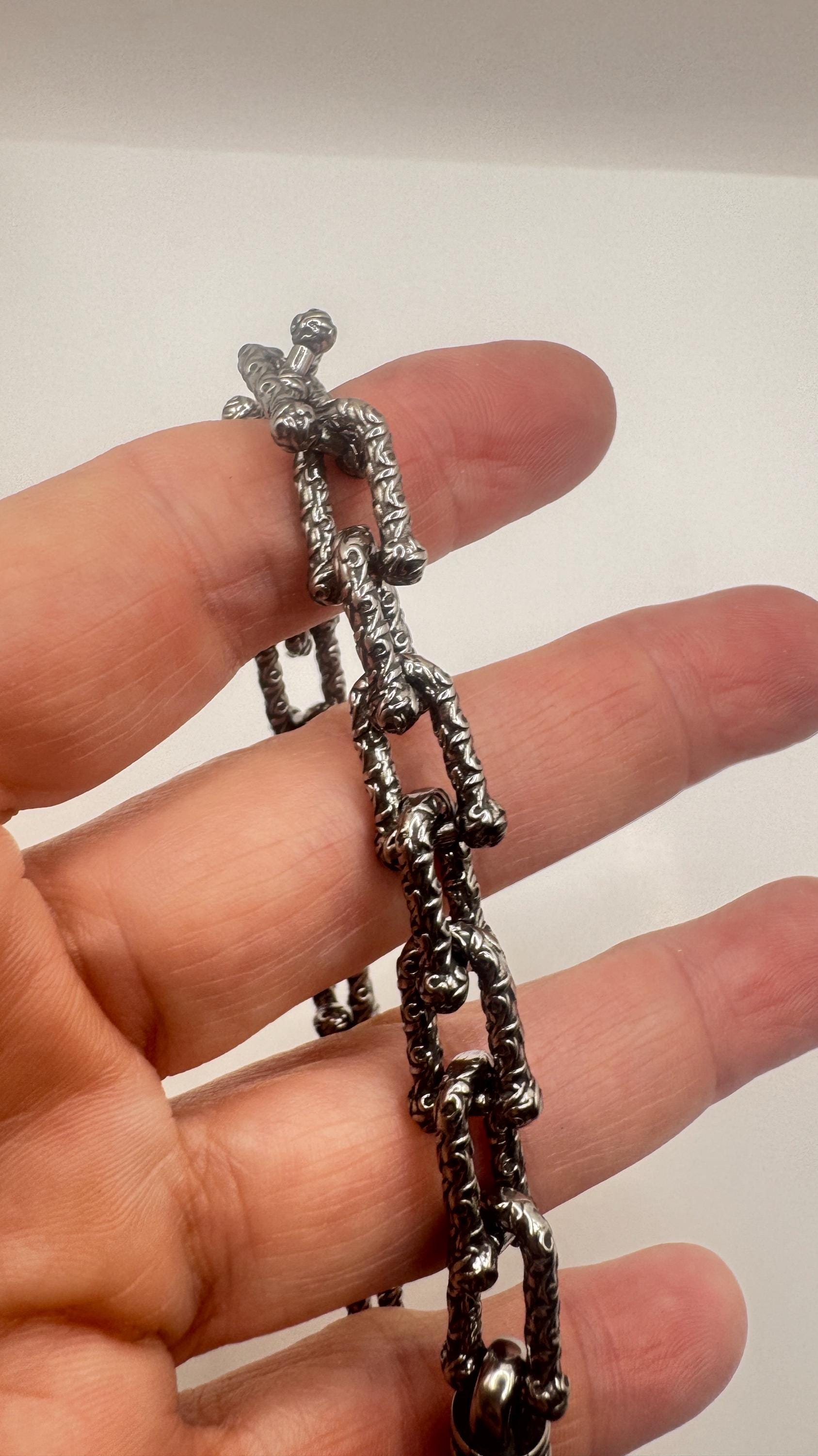 Vintage Style Unisex Men Gothic Silver Stainless Steel Bracelet