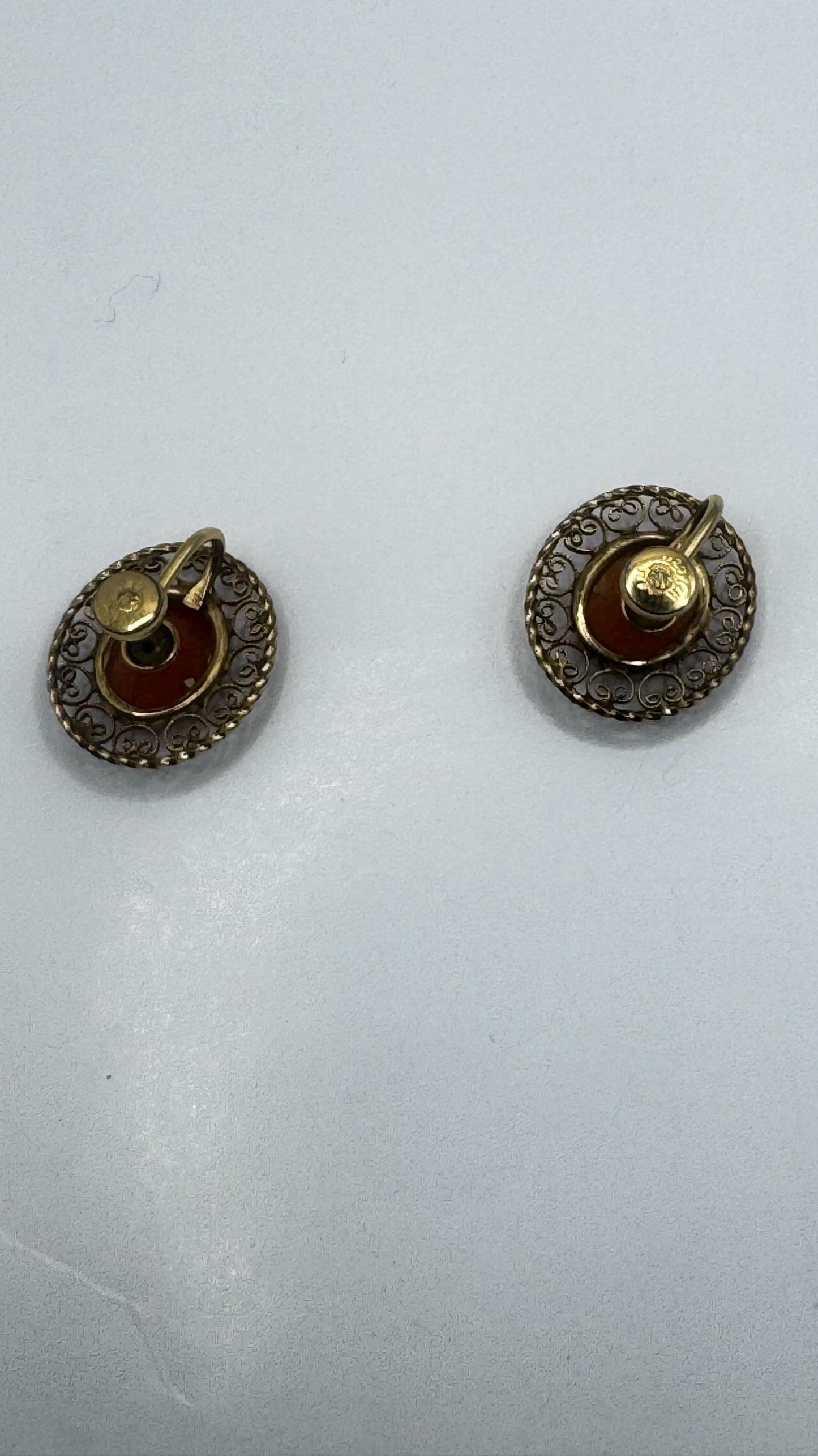 Vintage Cameo Gold filled Screw Back Earrings