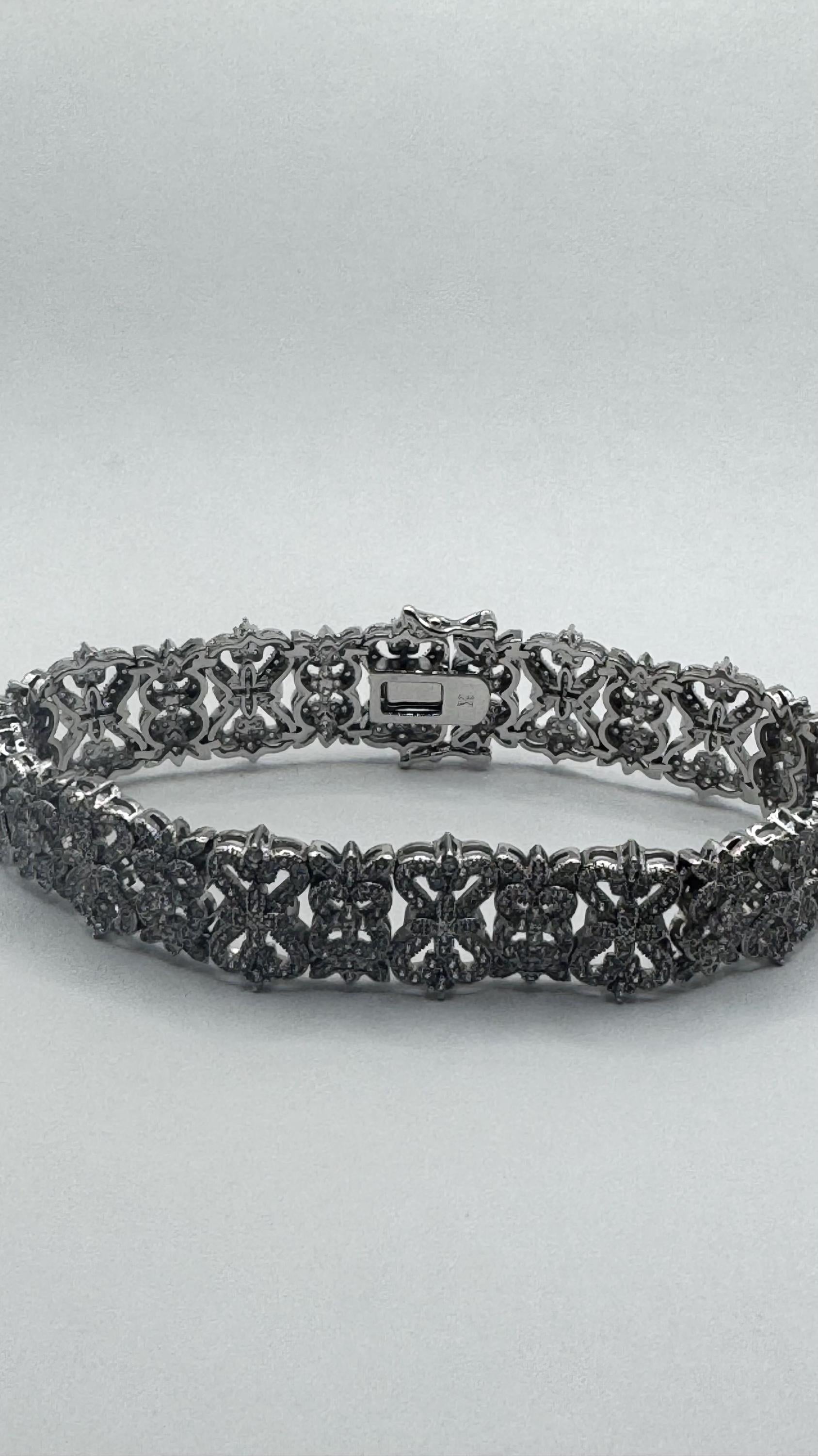 Vintage Crystal Silver Bronze Bracelet