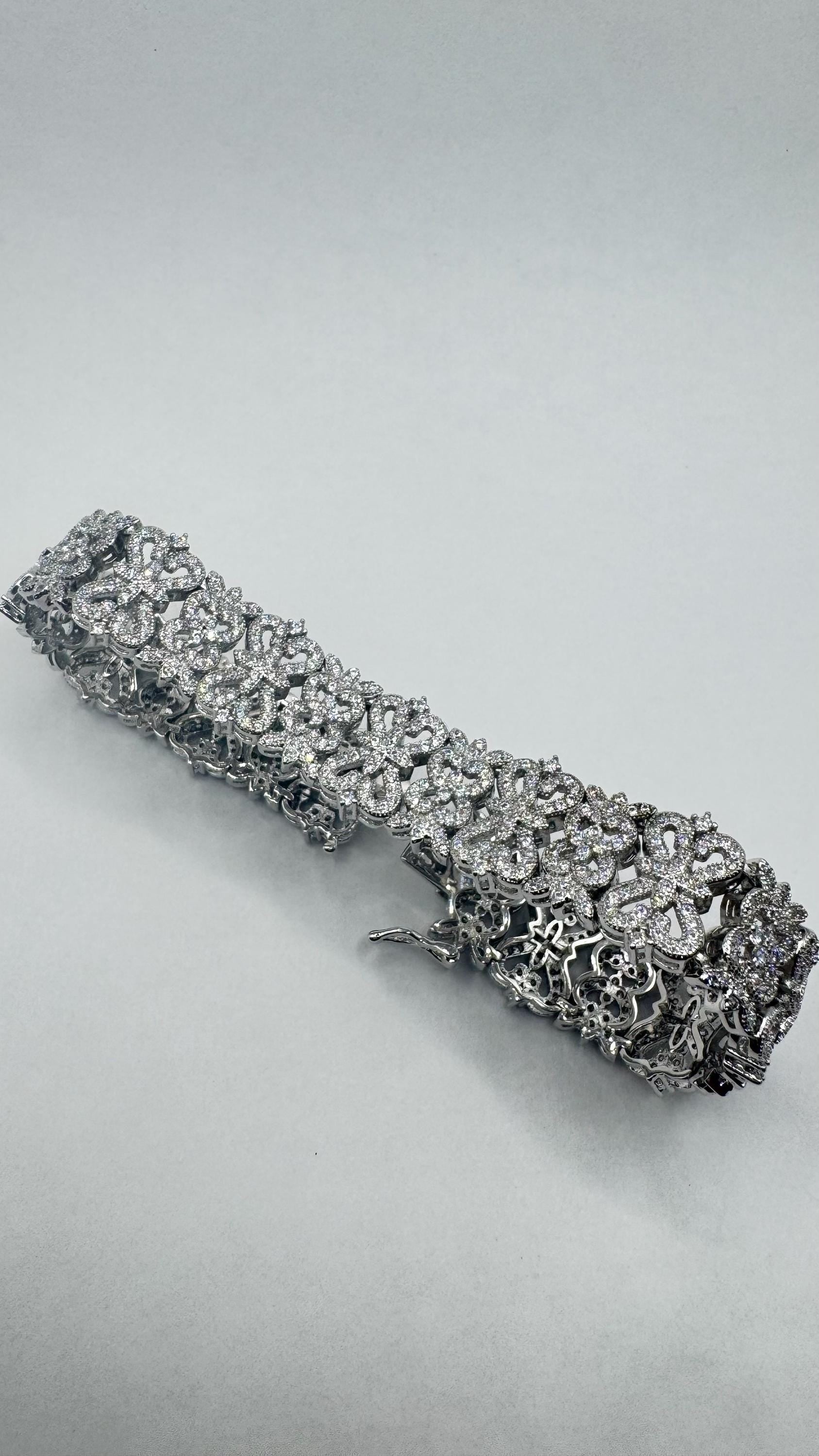 Vintage Crystal Silver Bronze Bracelet