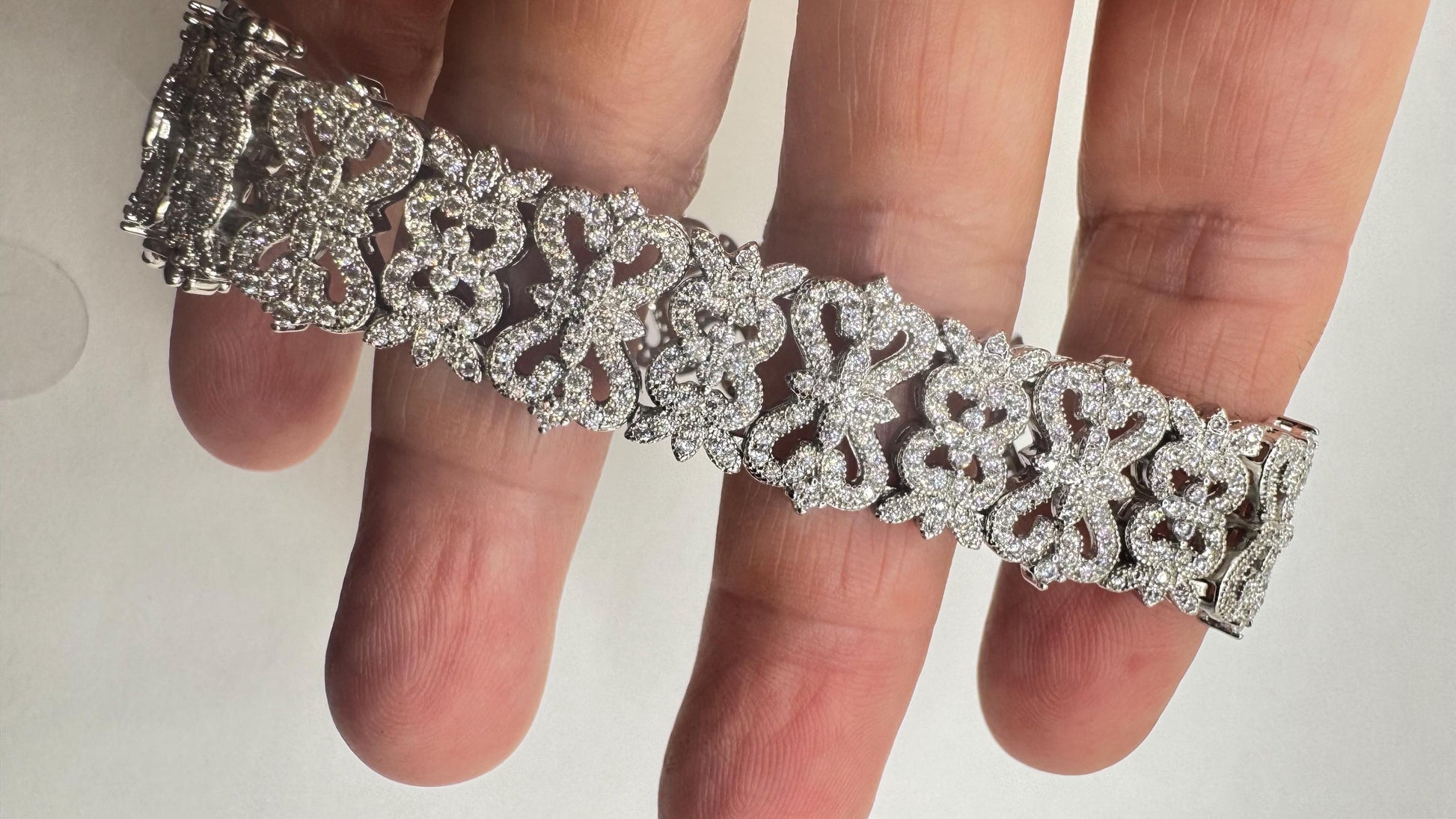 Vintage Crystal Silver Bronze Bracelet