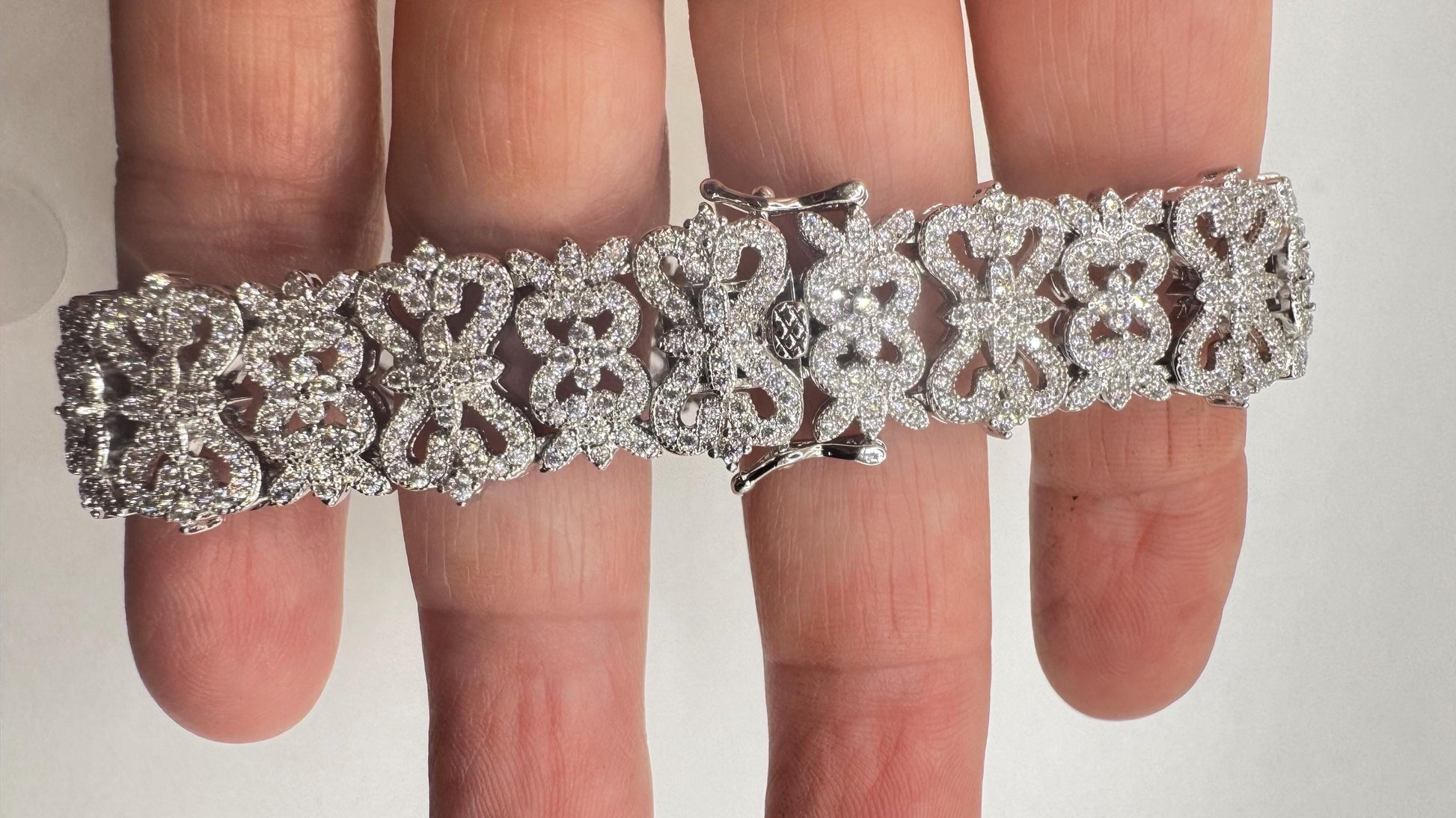 Vintage Crystal Silver Bronze Bracelet