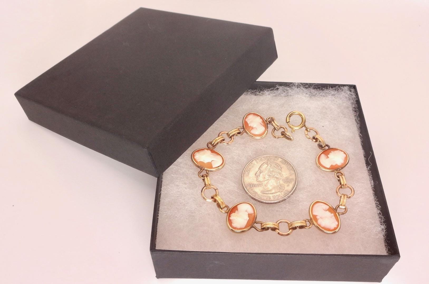 Vintage Cameo Bracelet 925 Sterling Silver 7 inches
