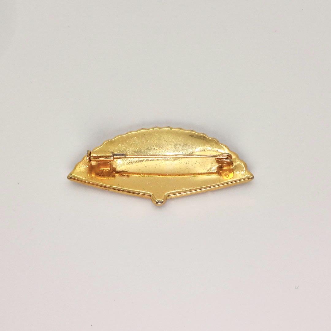 Vintage Gold Damascine Choker, Gold Filled Pendant Brooch