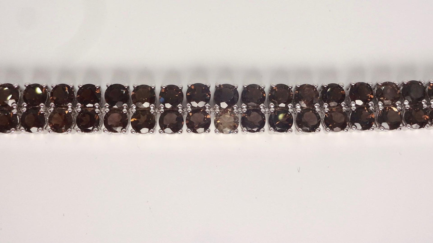 Vintage Smoky Topaz Bracelet in 925 Sterling Silver
