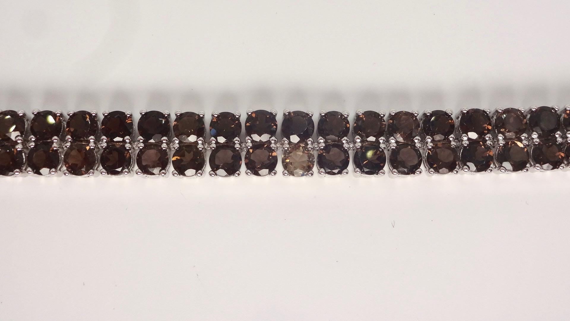 Vintage Smoky Topaz Bracelet in 925 Sterling Silver