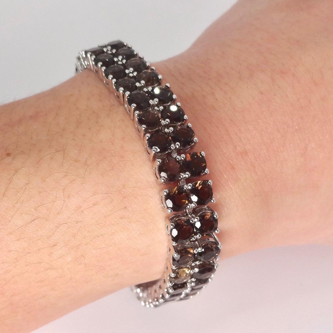 Vintage Smoky Topaz Bracelet in 925 Sterling Silver