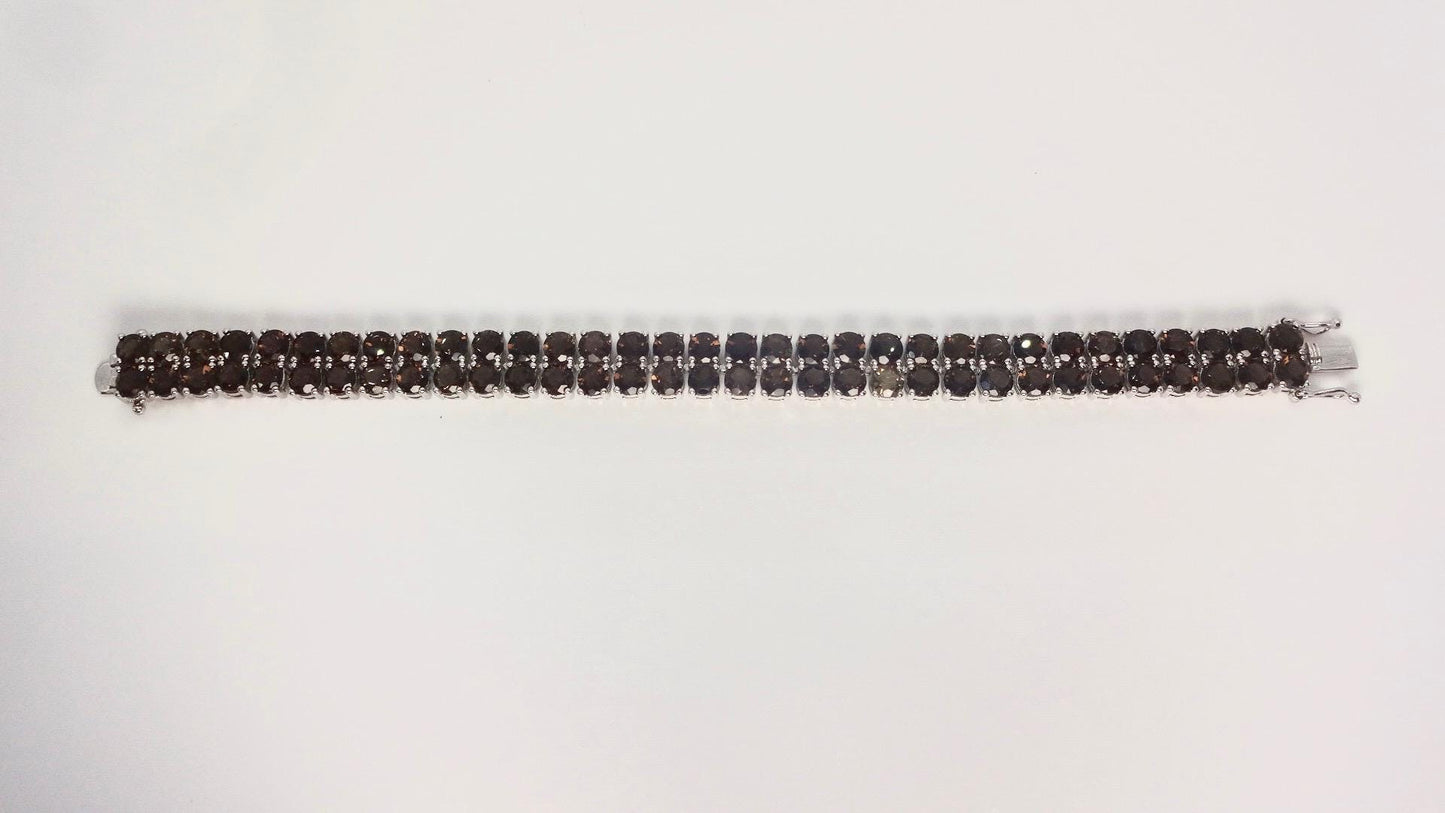 Vintage Smoky Topaz Bracelet in 925 Sterling Silver