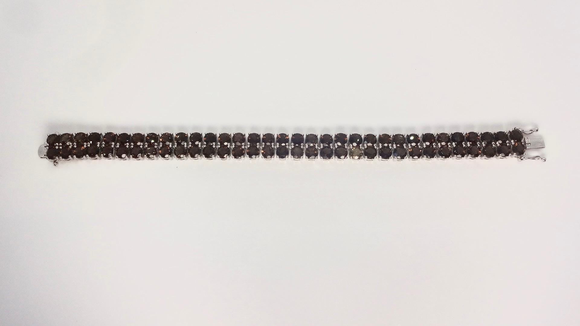 Vintage Smoky Topaz Bracelet in 925 Sterling Silver
