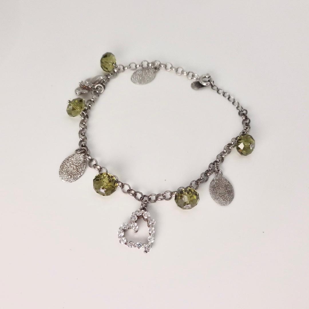 Vintage 925 Sterling Silver Chain Link Charm Bracelet