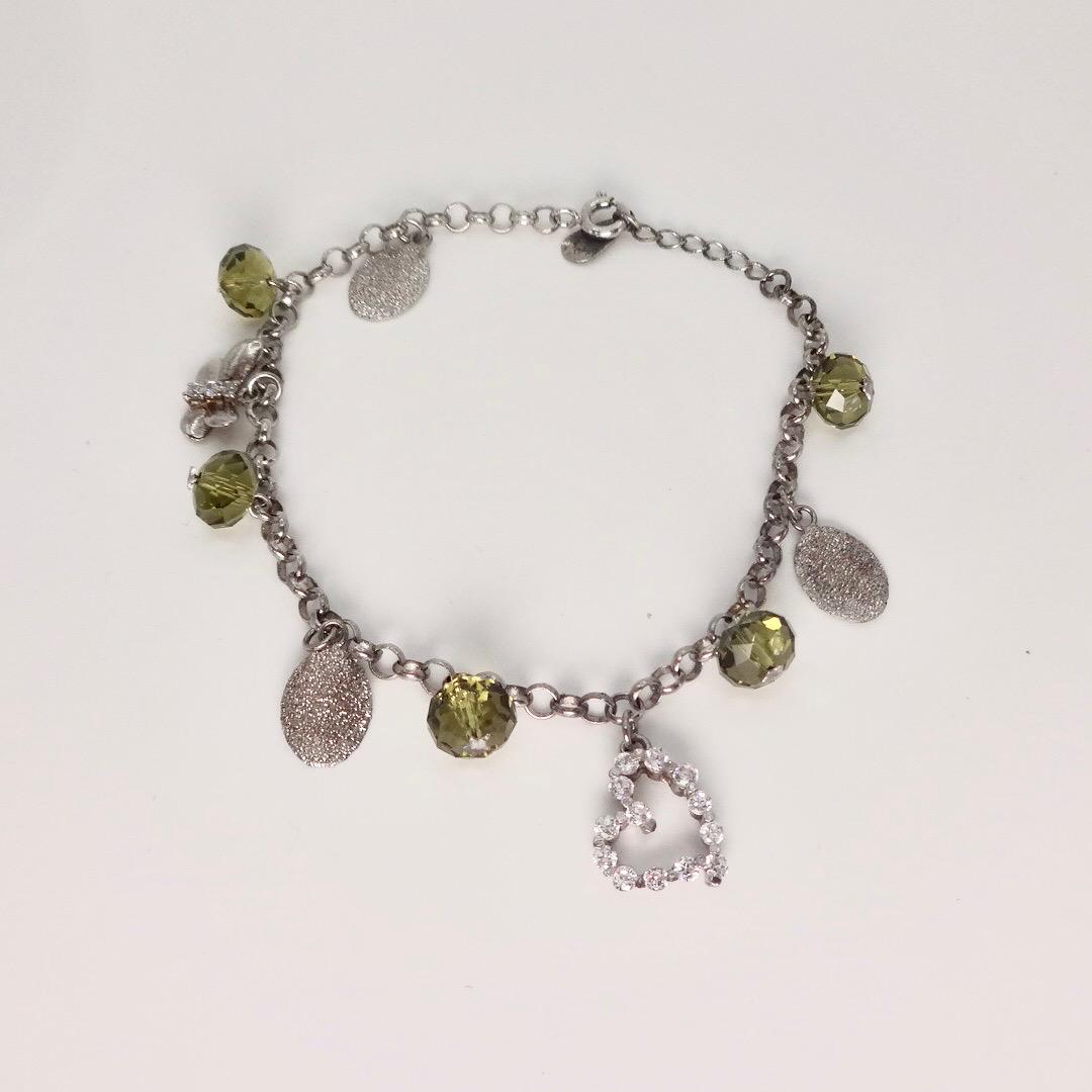 Vintage 925 Sterling Silver Chain Link Charm Bracelet