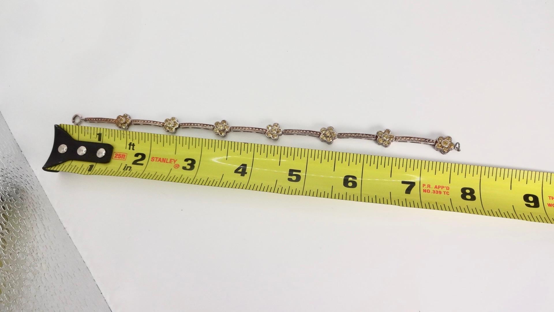 Vintage Gold Citrine Tennis Bracelet in 925 Sterling Silver