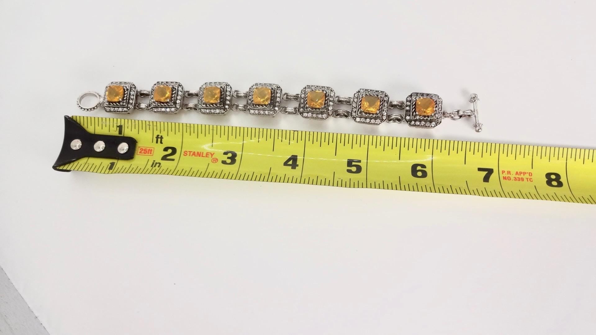 Vintage Orange Fire Opal Bracelet 925 Sterling Silver