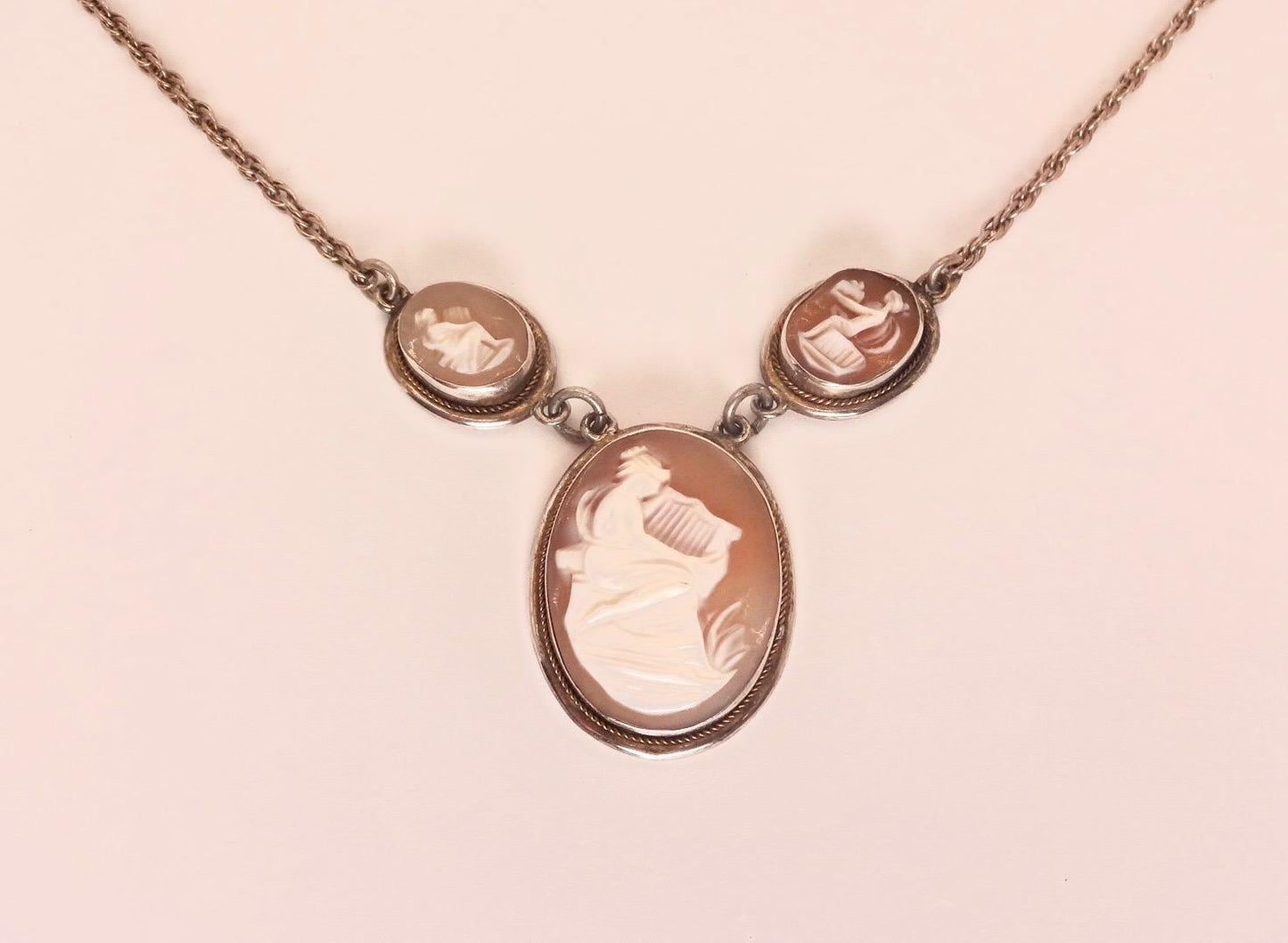 Vintage Shell Cameo Gold Filled Necklace Choker