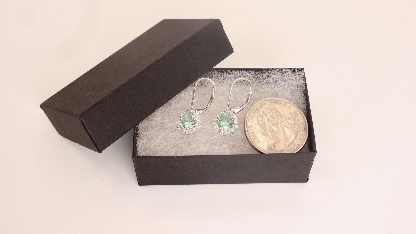 Vintage Genuine Green Amethyst 925 Sterling Silver Chandelier Dangle Earrings