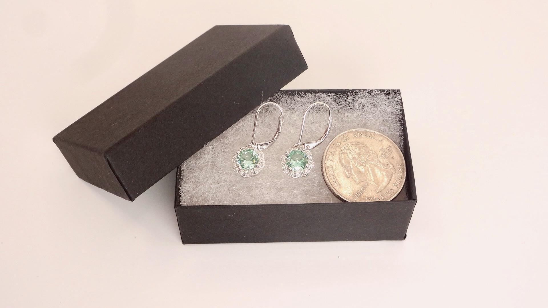 Vintage Genuine Green Amethyst 925 Sterling Silver Chandelier Dangle Earrings