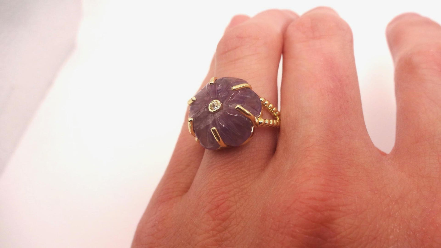 Vintage Genuine Purple Amethyst Ring