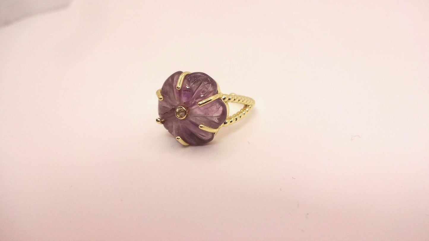 Vintage Genuine Purple Amethyst Ring