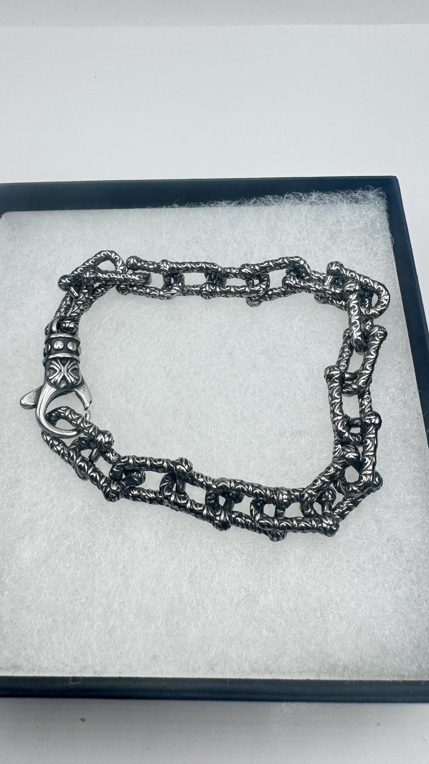 Vintage Style Unisex Men Gothic Silver Stainless Steel Bracelet