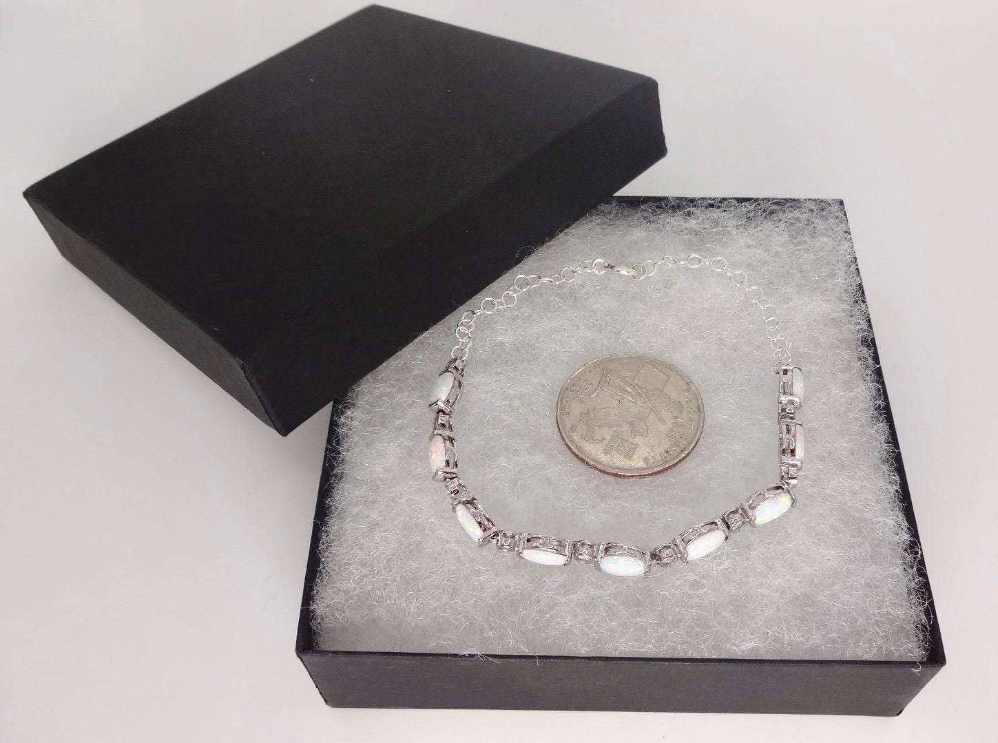 Vintage White Fire Opal Bracelet 925 Sterling Silver