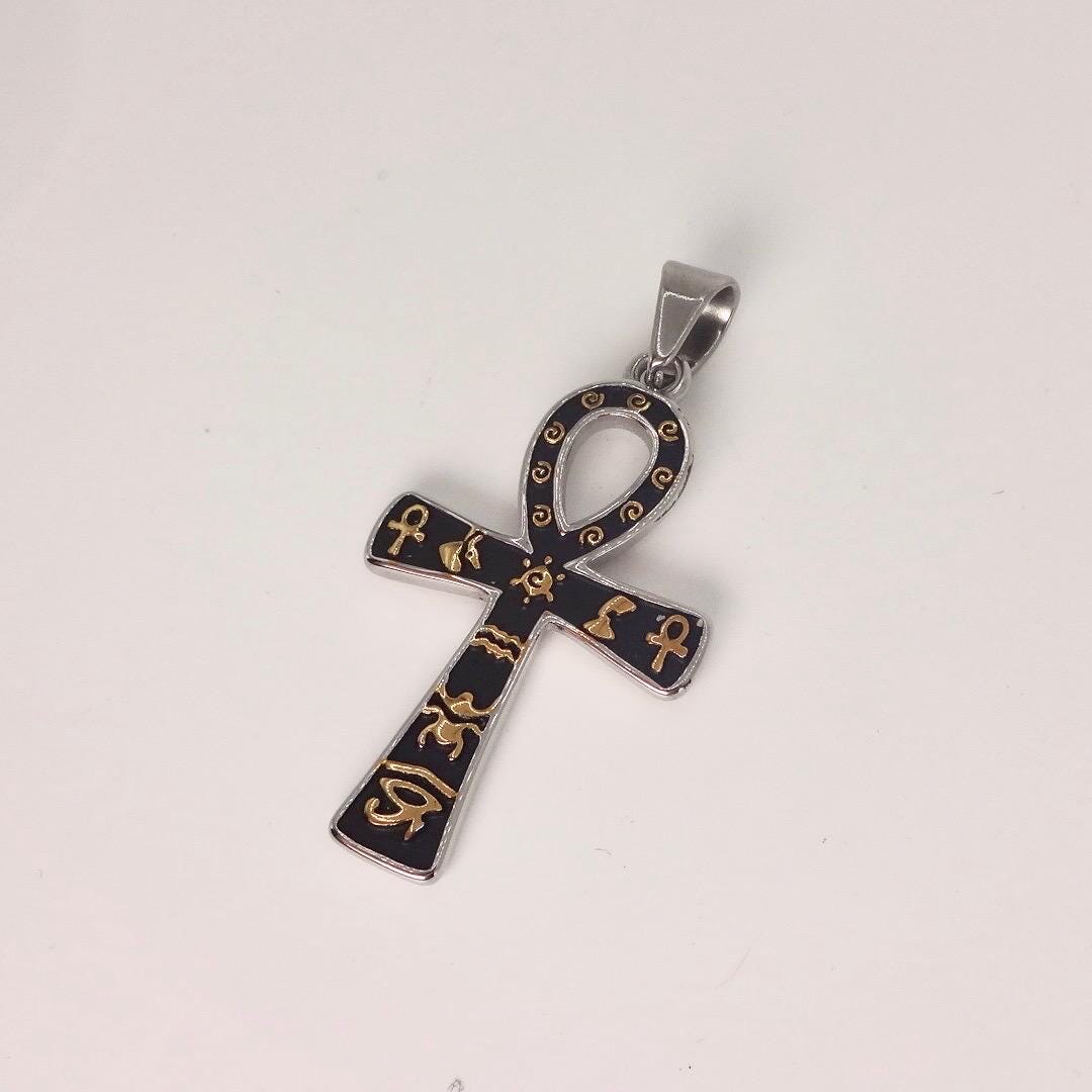Silver Egyptian Ankh Pendant Choker