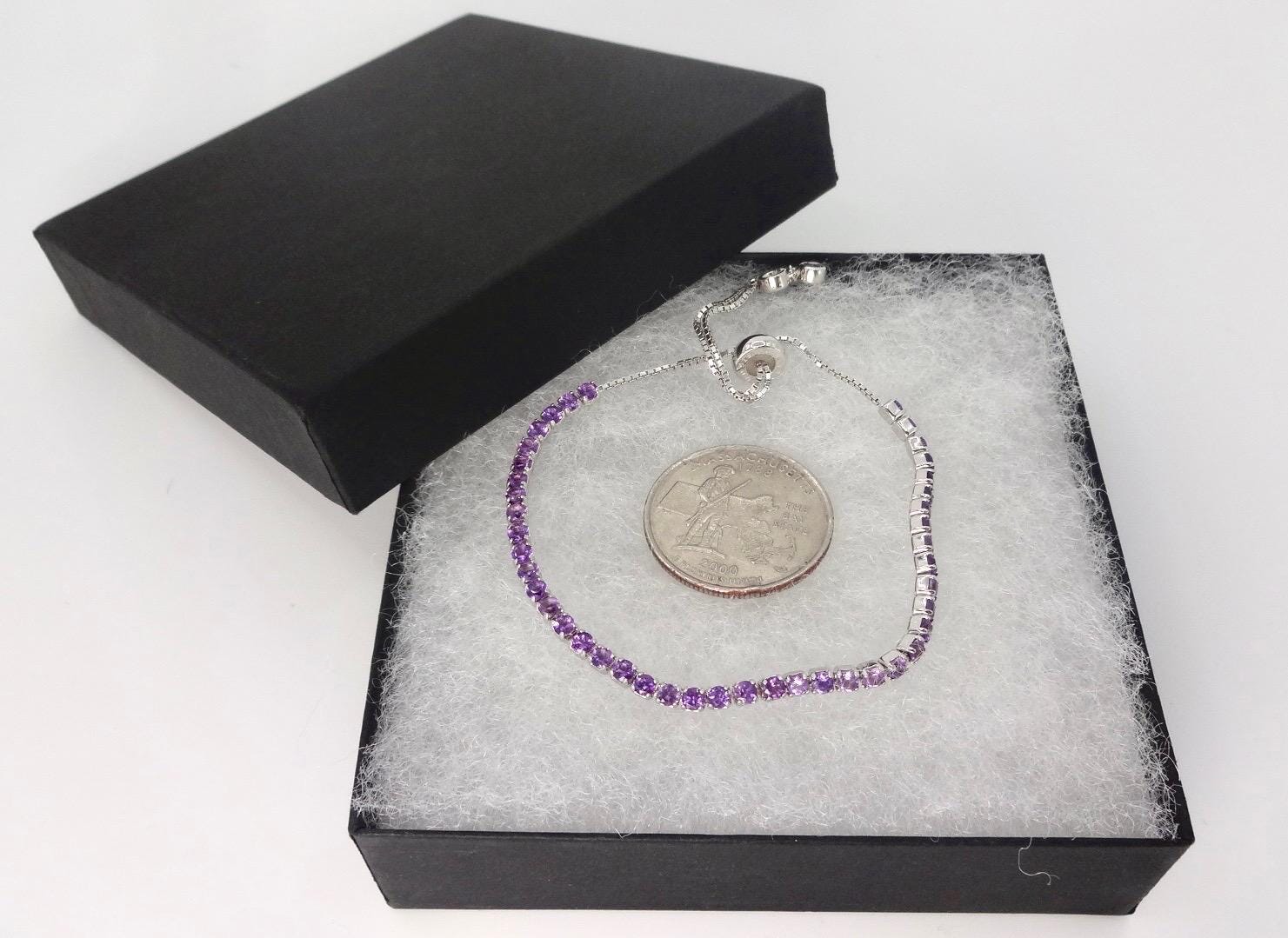 Vintage Purple Amethyst Tennis Bracelet in 925 Sterling Silver
