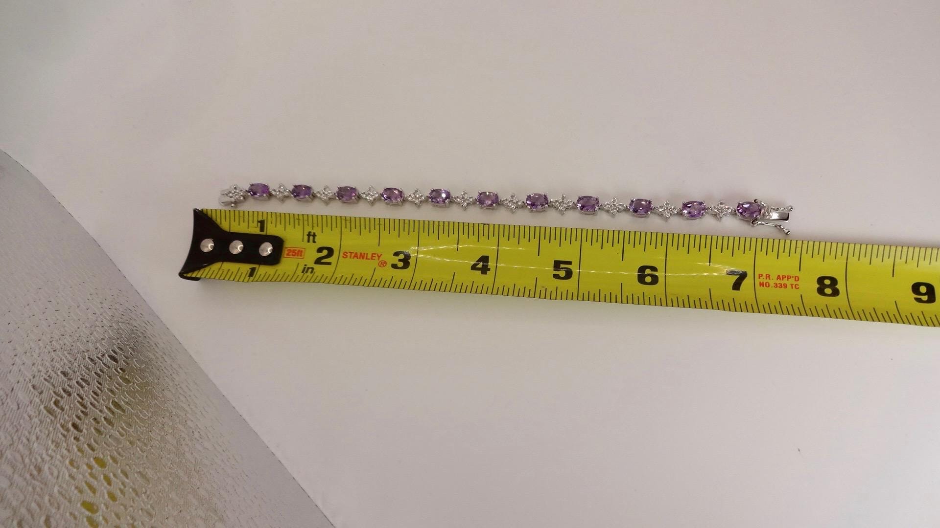 Vintage Purple Amethyst Tennis Bracelet in 925 Sterling Silver