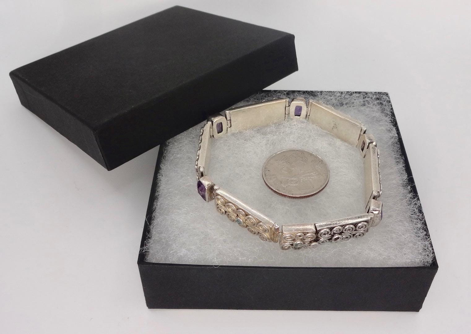 Vintage Purple Amethyst Tennis Bracelet in 925 Sterling Silver