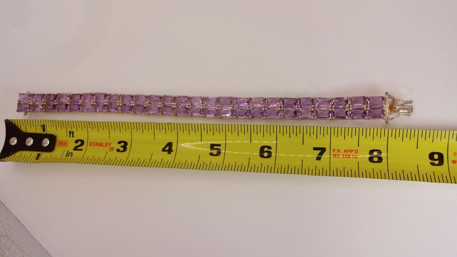 Vintage Purple Amethyst Bracelet in 925 Sterling Silver