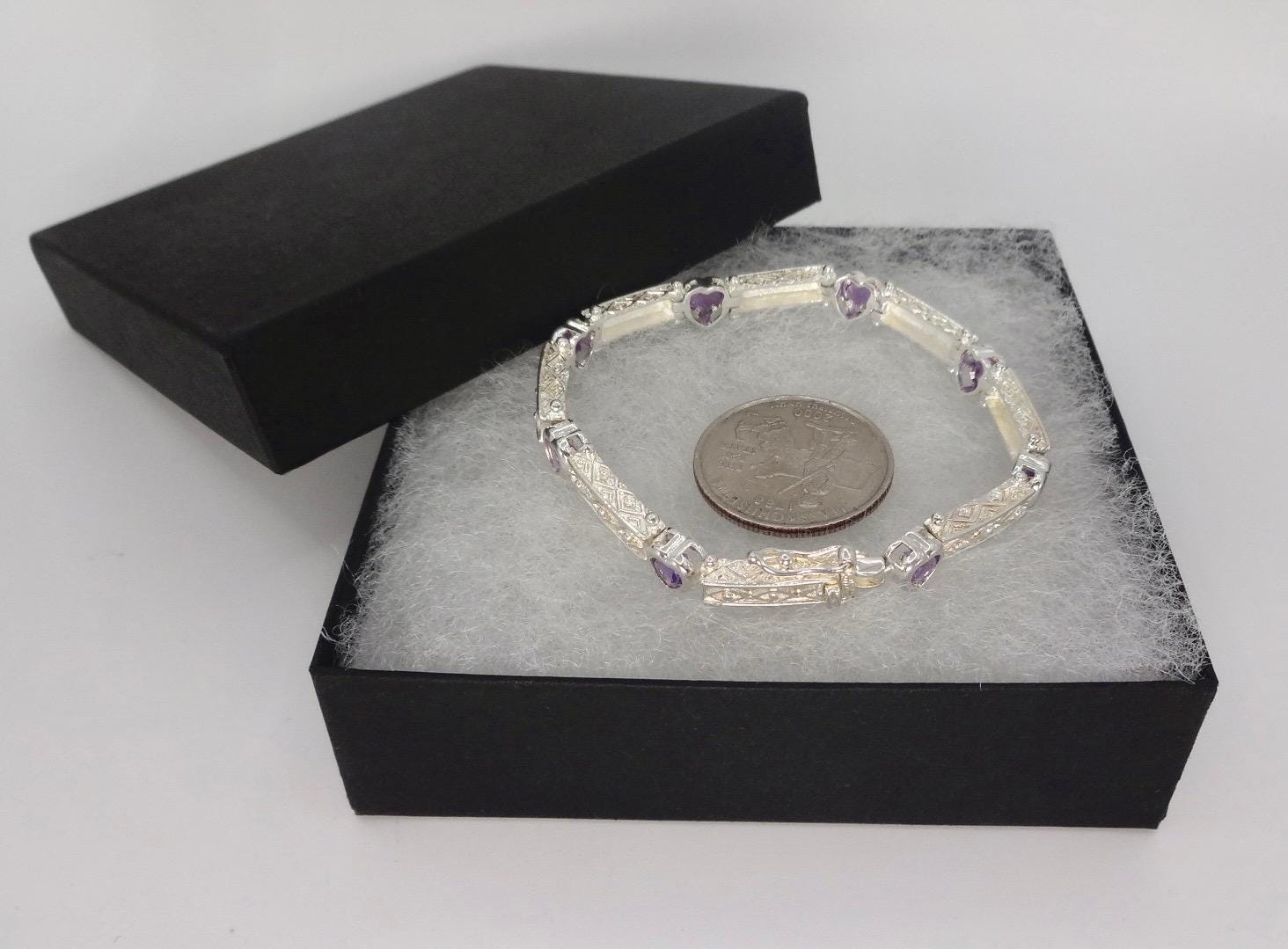 Vintage Purple Amethyst Tennis Bracelet in 925 Sterling Silver