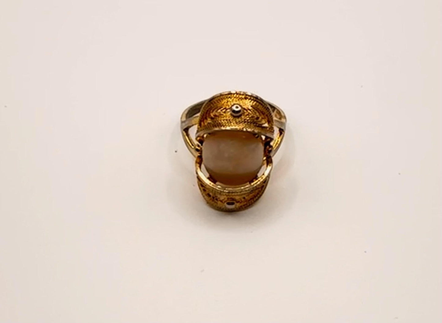 Vintage Fire Opal 925 Sterling Silver Diamond Chip Ring