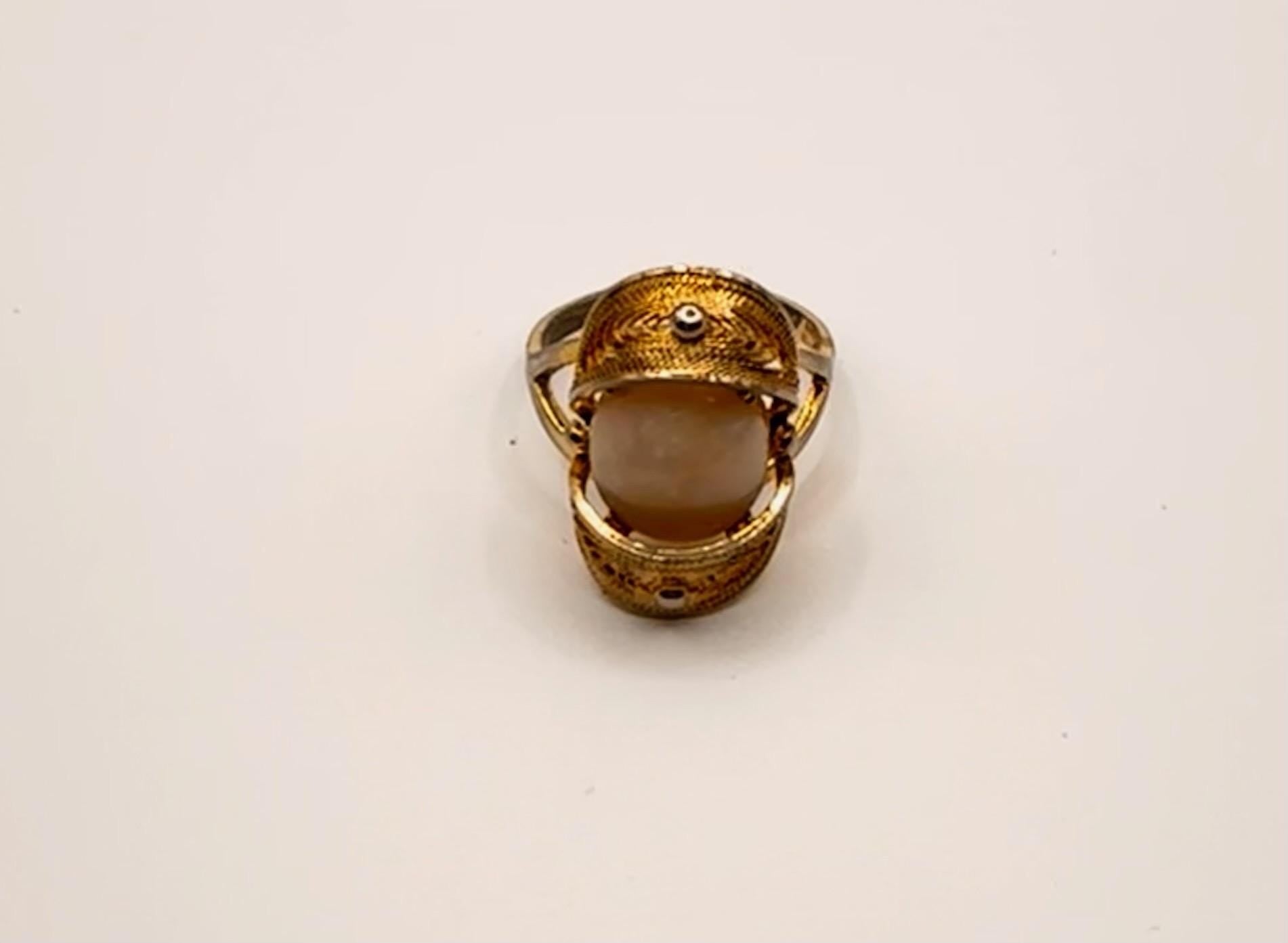 Vintage Fire Opal 925 Sterling Silver Diamond Chip Ring