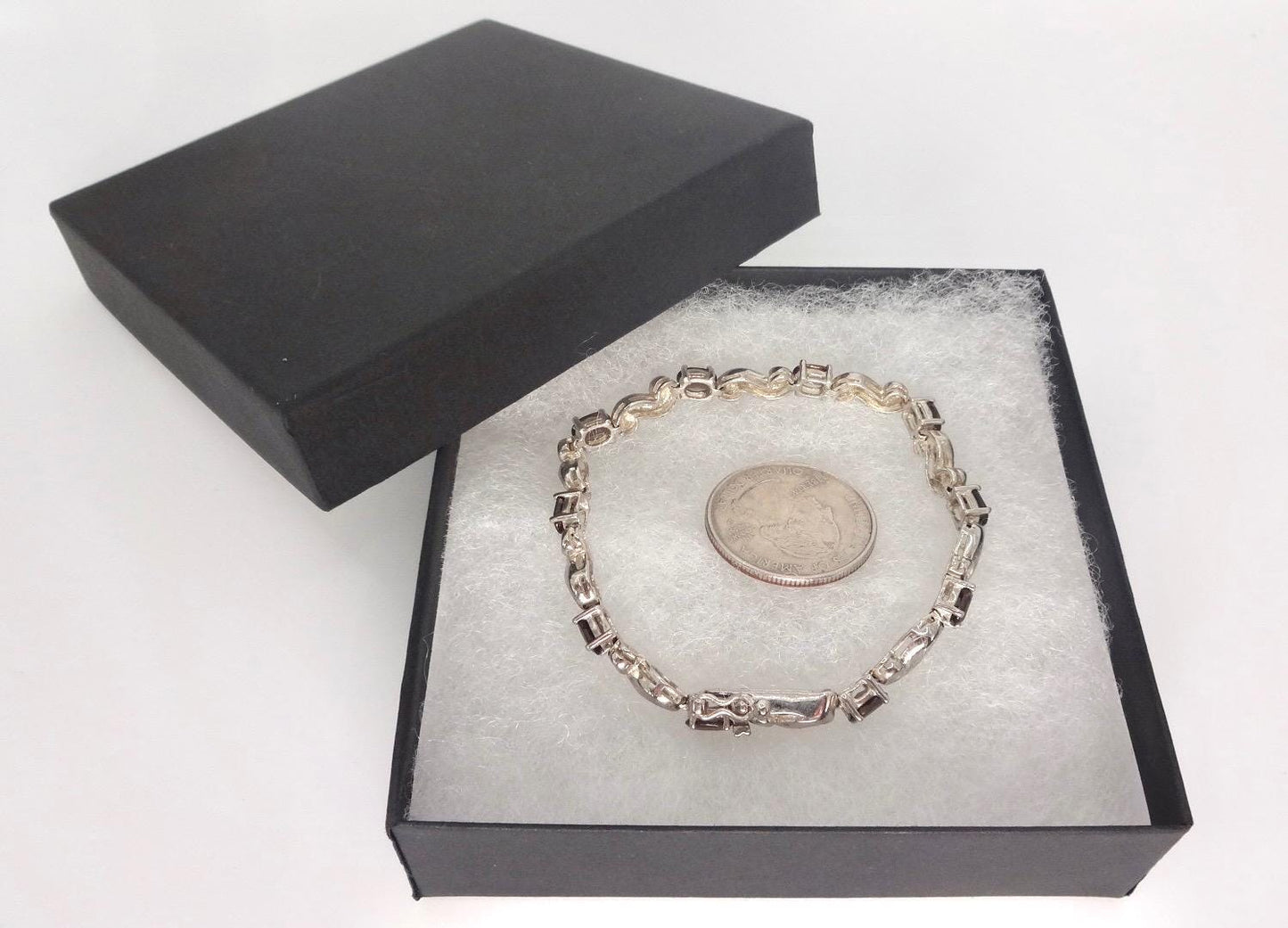 Vintage Brown Smoky Topaz 925 Sterling Silver Bracelet