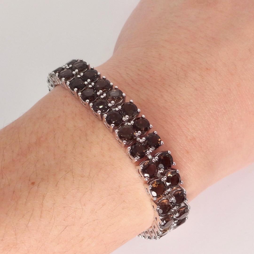 Vintage Smoky Topaz Bracelet in 925 Sterling Silver