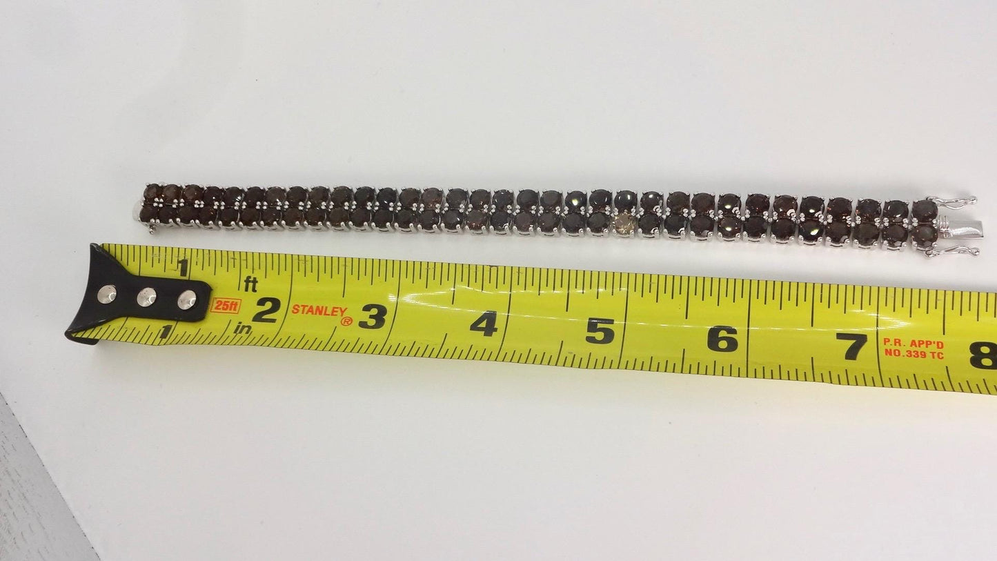 Vintage Smoky Topaz Bracelet in 925 Sterling Silver