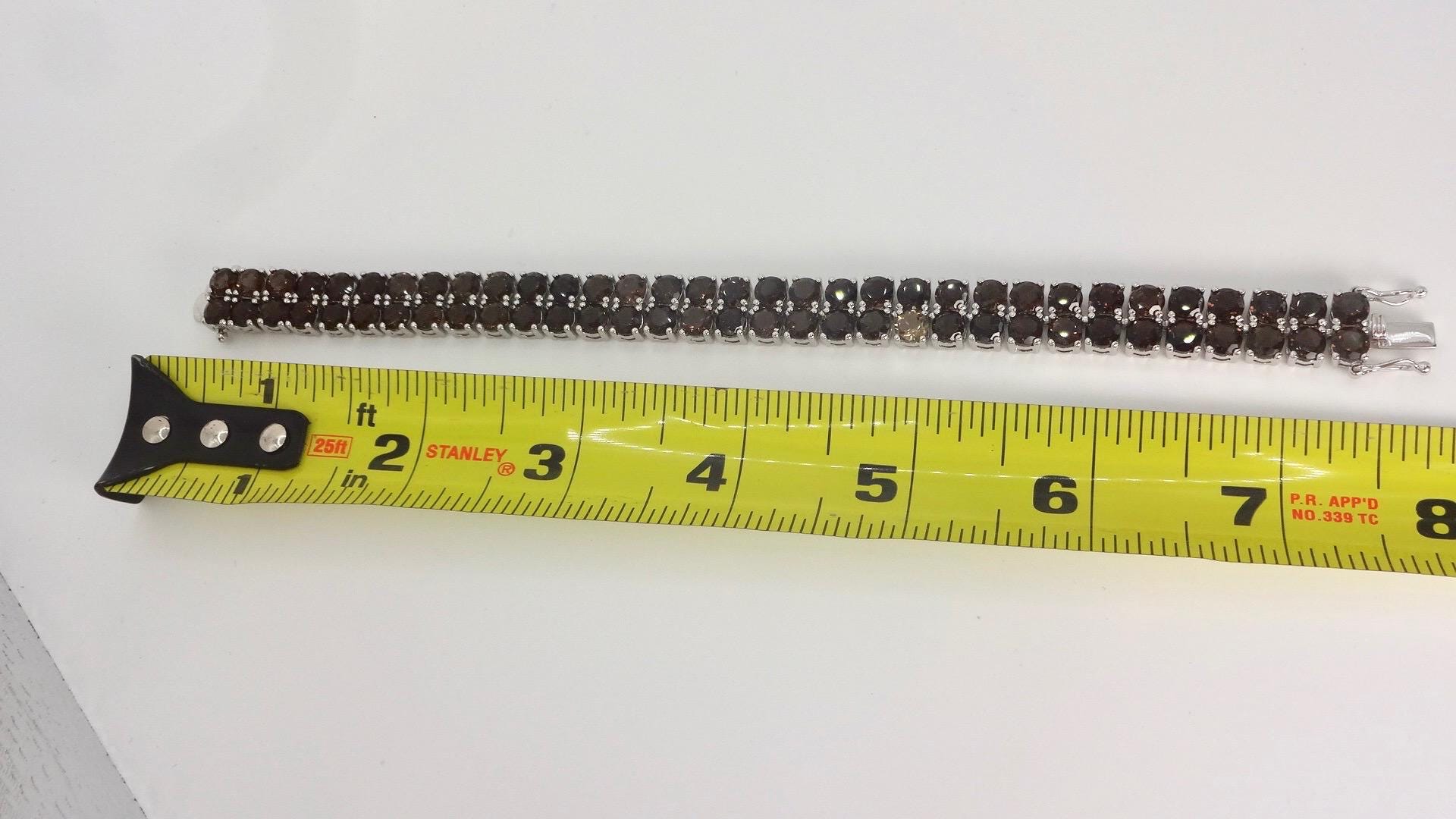 Vintage Smoky Topaz Bracelet in 925 Sterling Silver