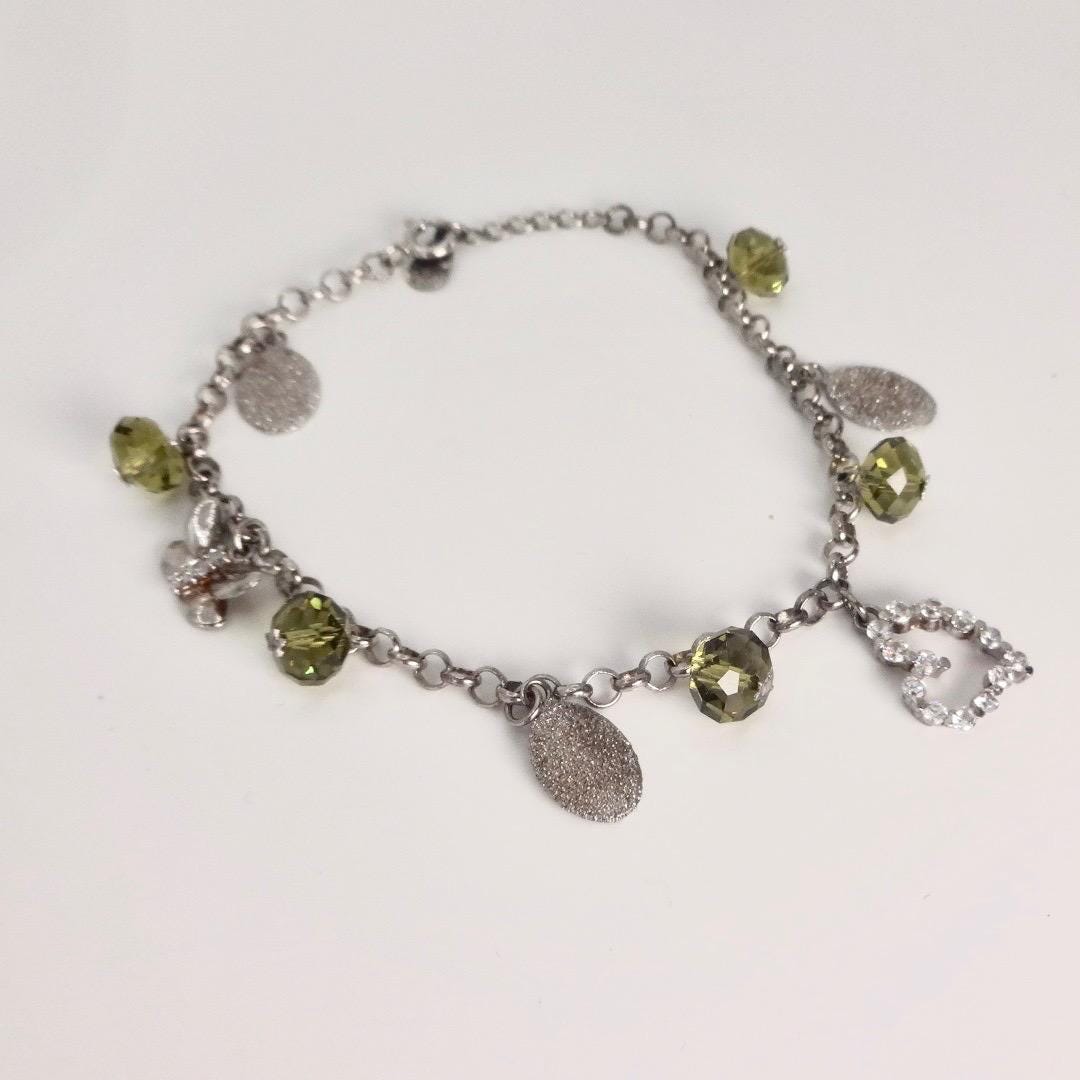 Vintage 925 Sterling Silver Chain Link Charm Bracelet